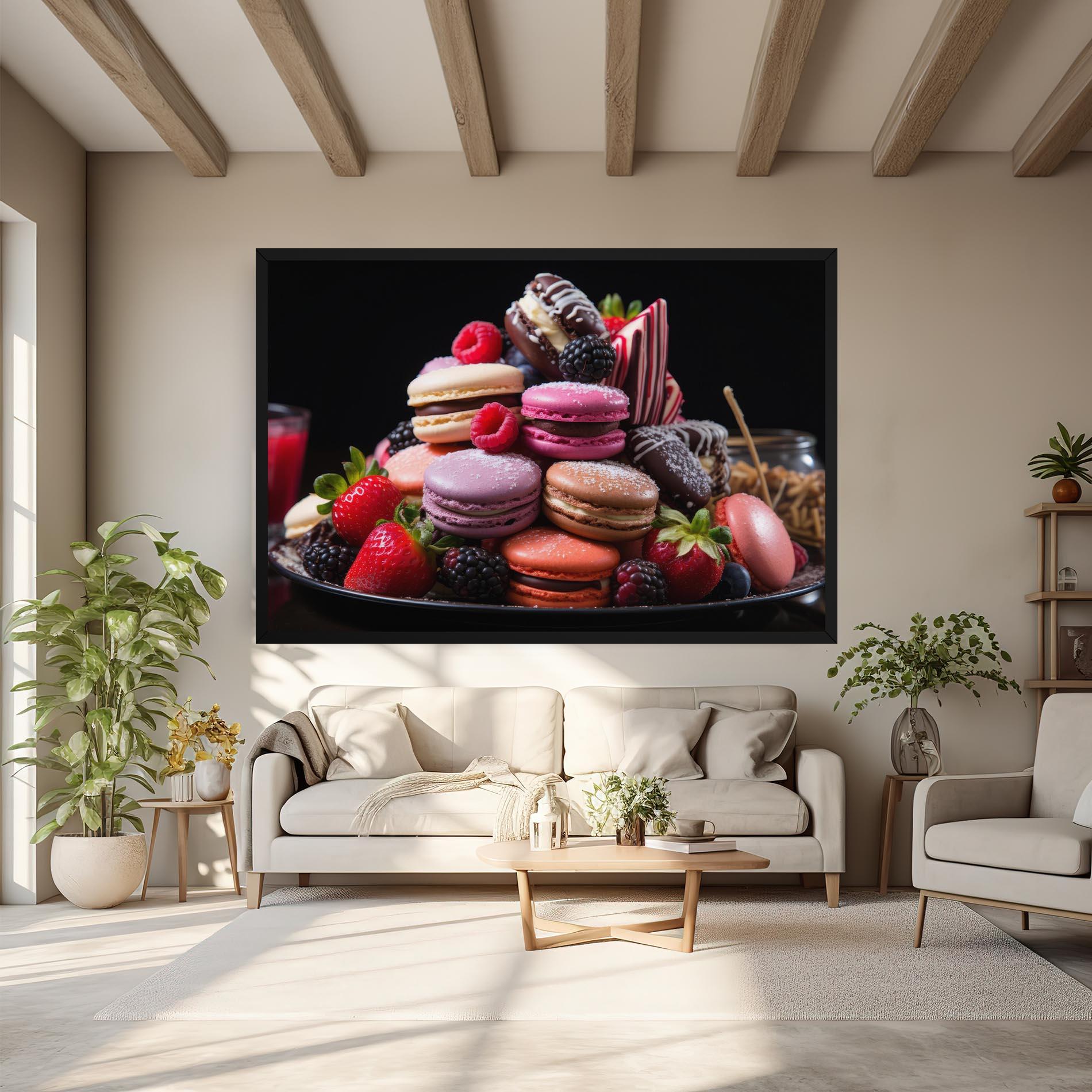 Картина на платно Berries Macarons mockup 6