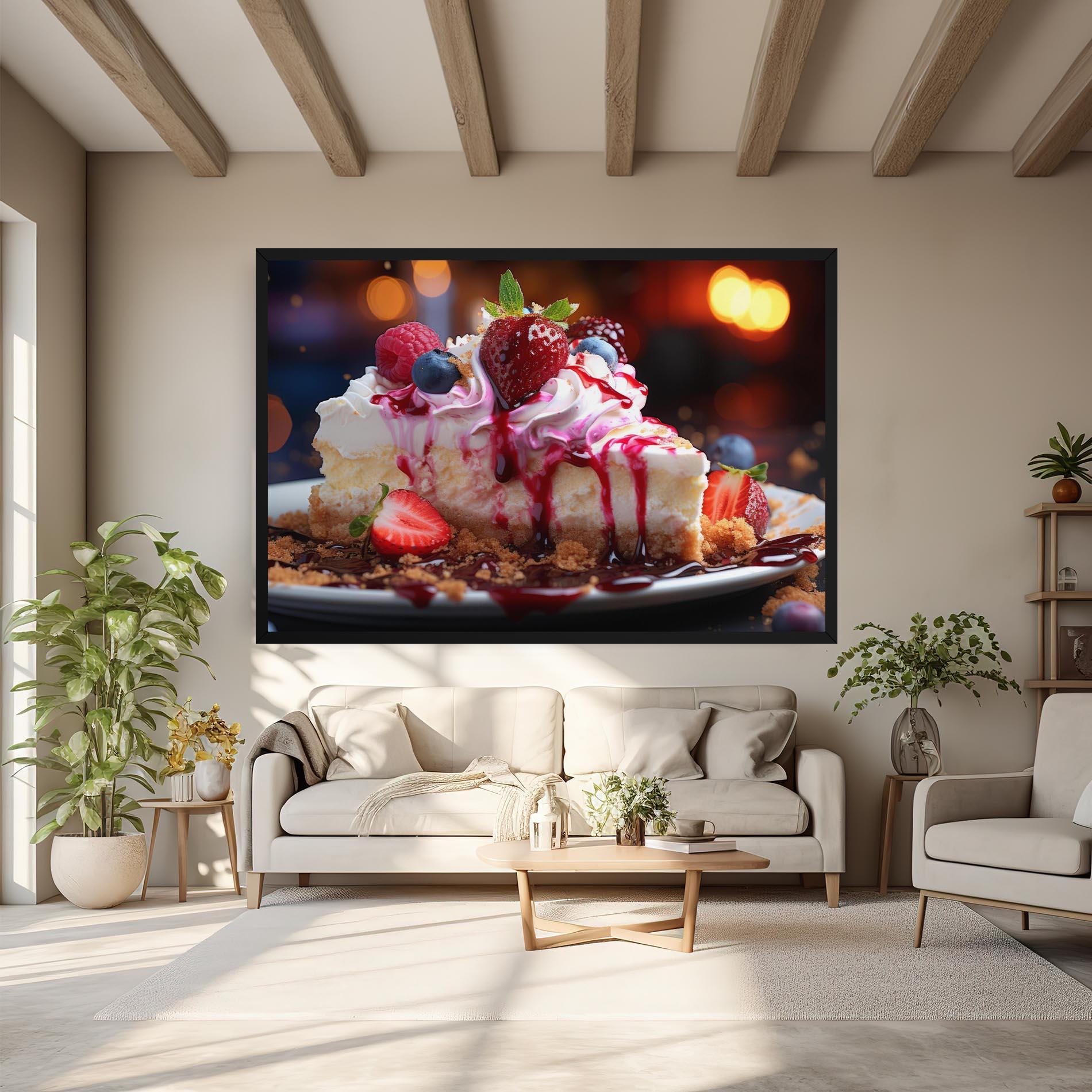 Картина на платно Cheesecake Berries mockup 6