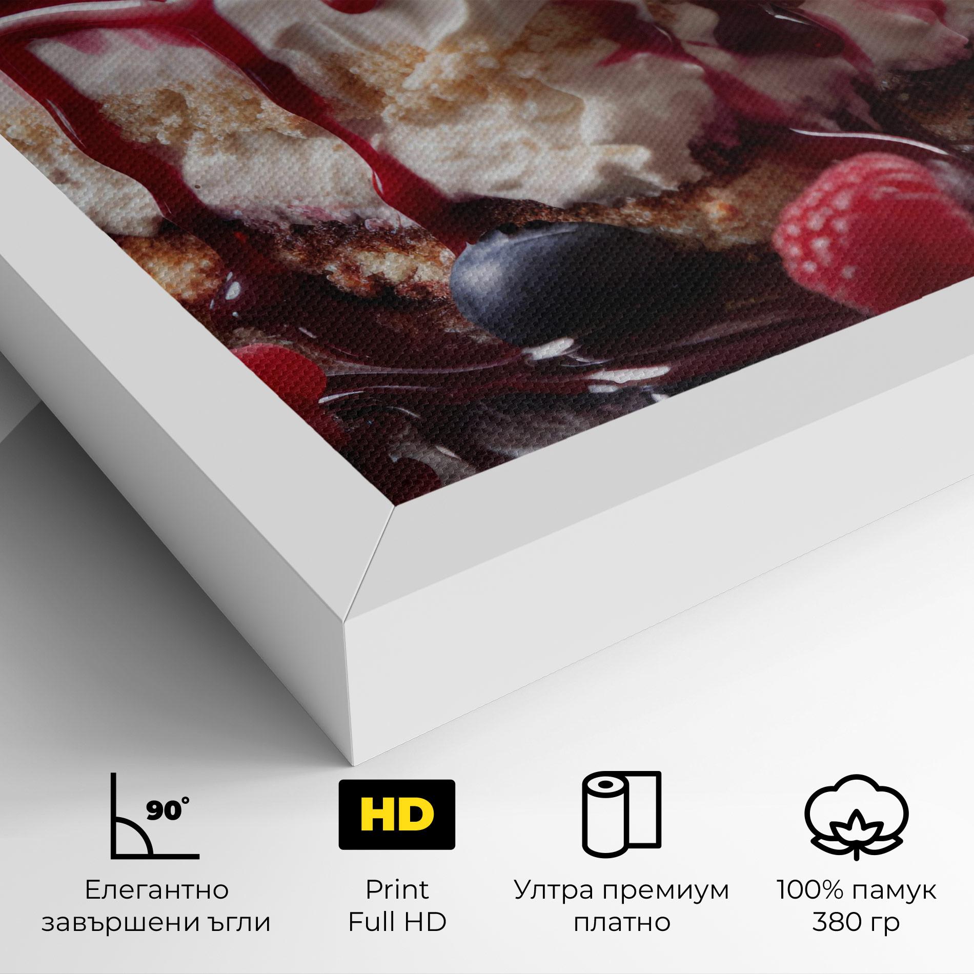 Картина на платно Berries Cream Dessert mockup 4