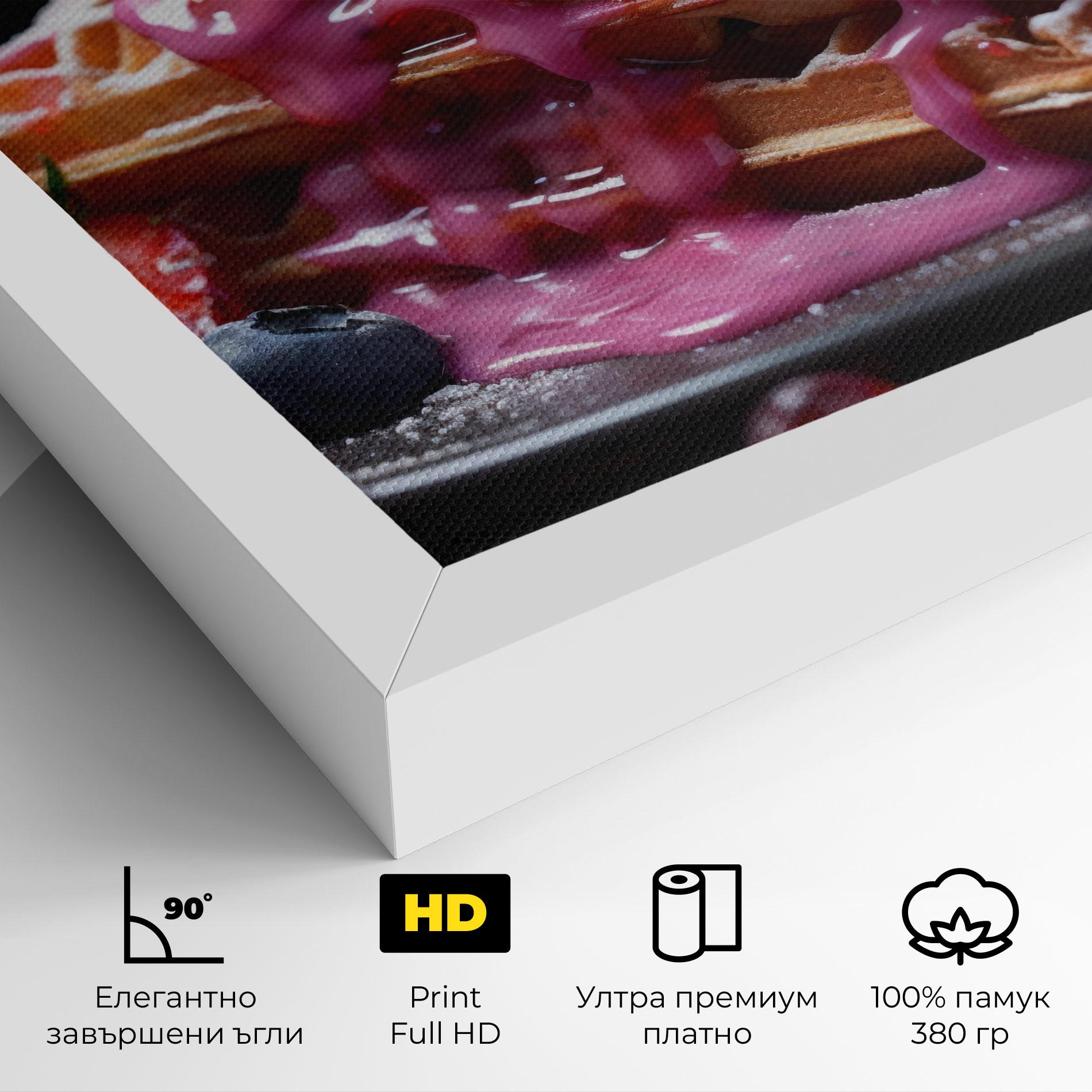 Картина на платно Berries Waffles mockup 4