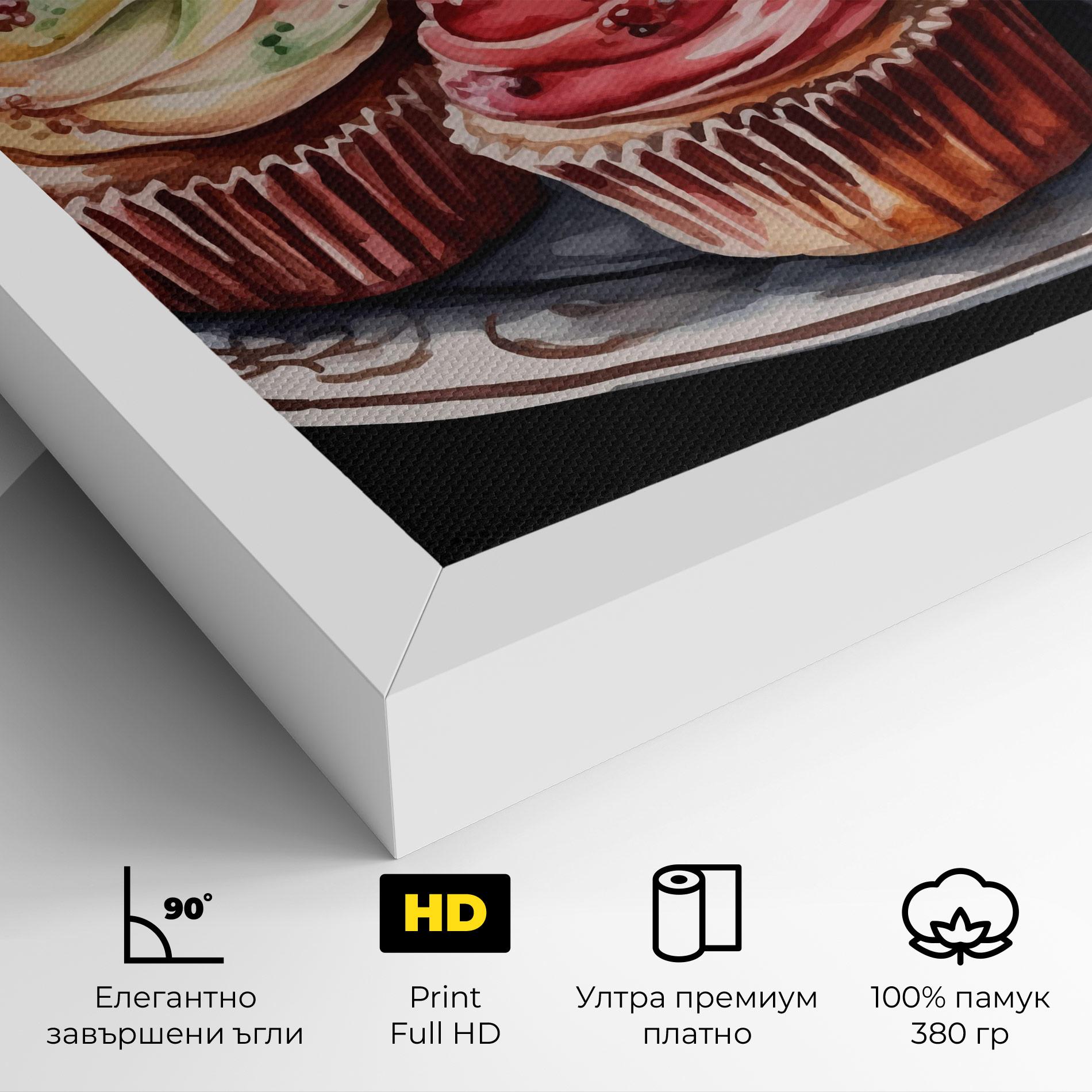 Картина на платно Colorful Muffins mockup 4