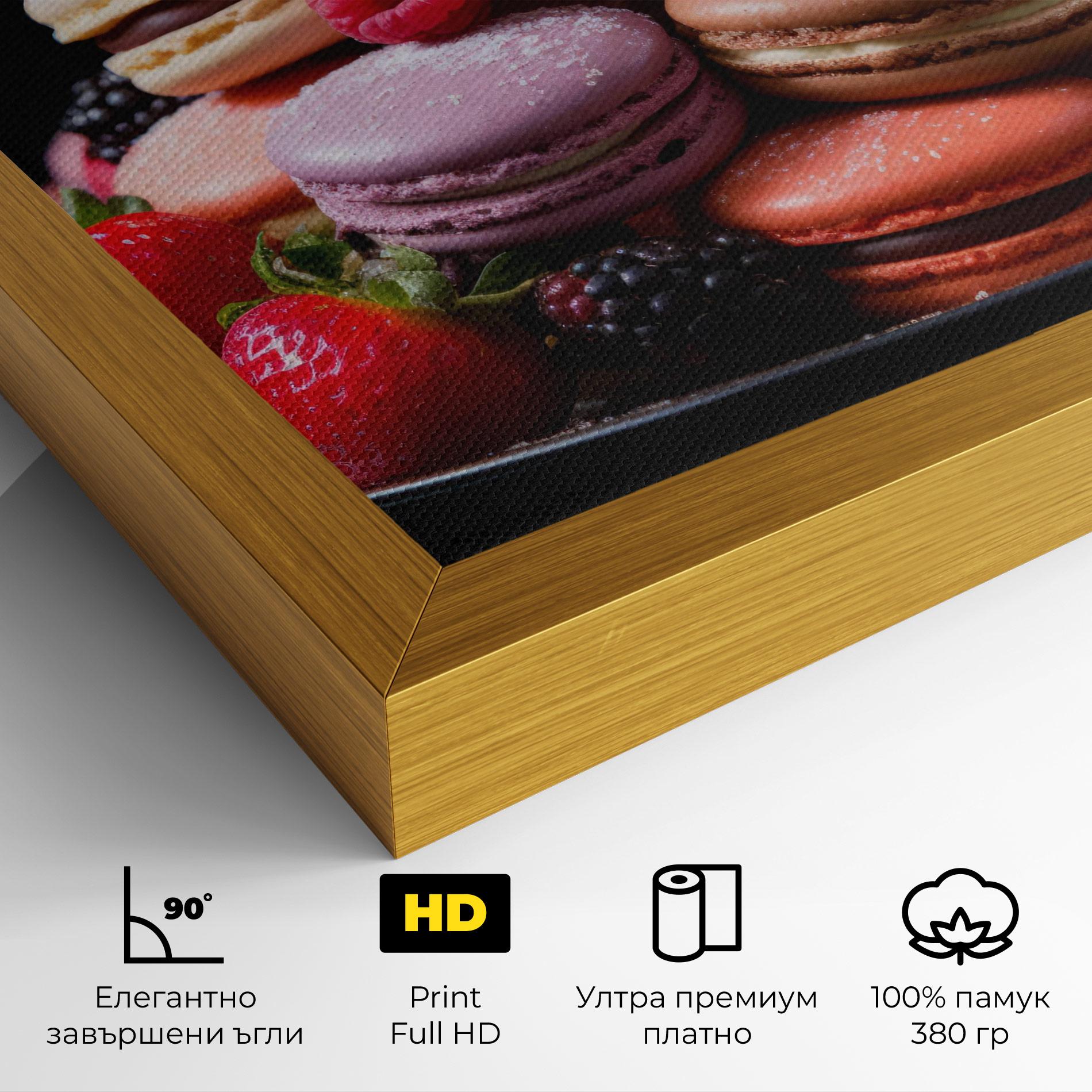Картина на платно Berries Macarons mockup 4