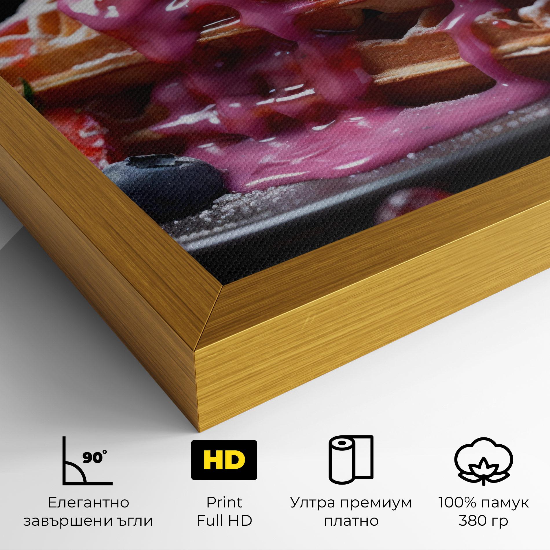 Картина на платно Berries Waffles mockup 4