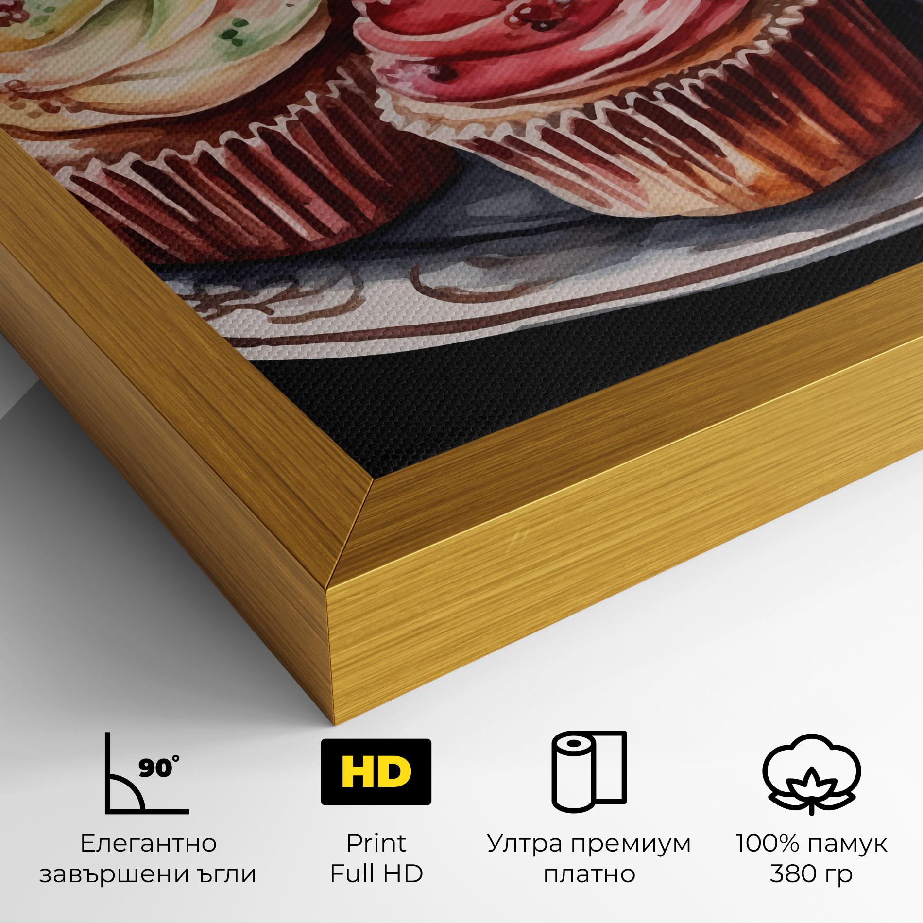 Картина на платно Colorful Muffins mockup 4