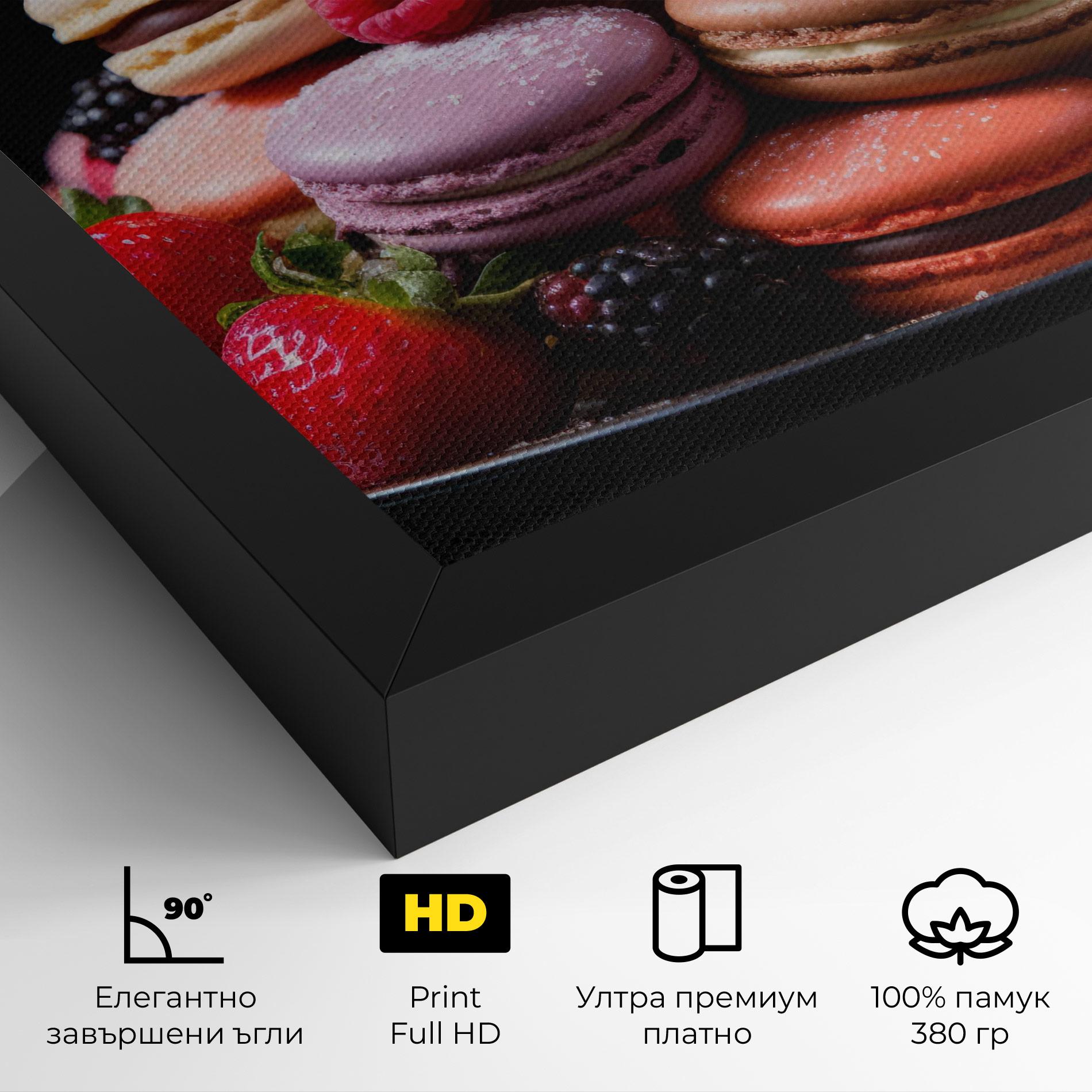 Картина на платно Berries Macarons mockup 4