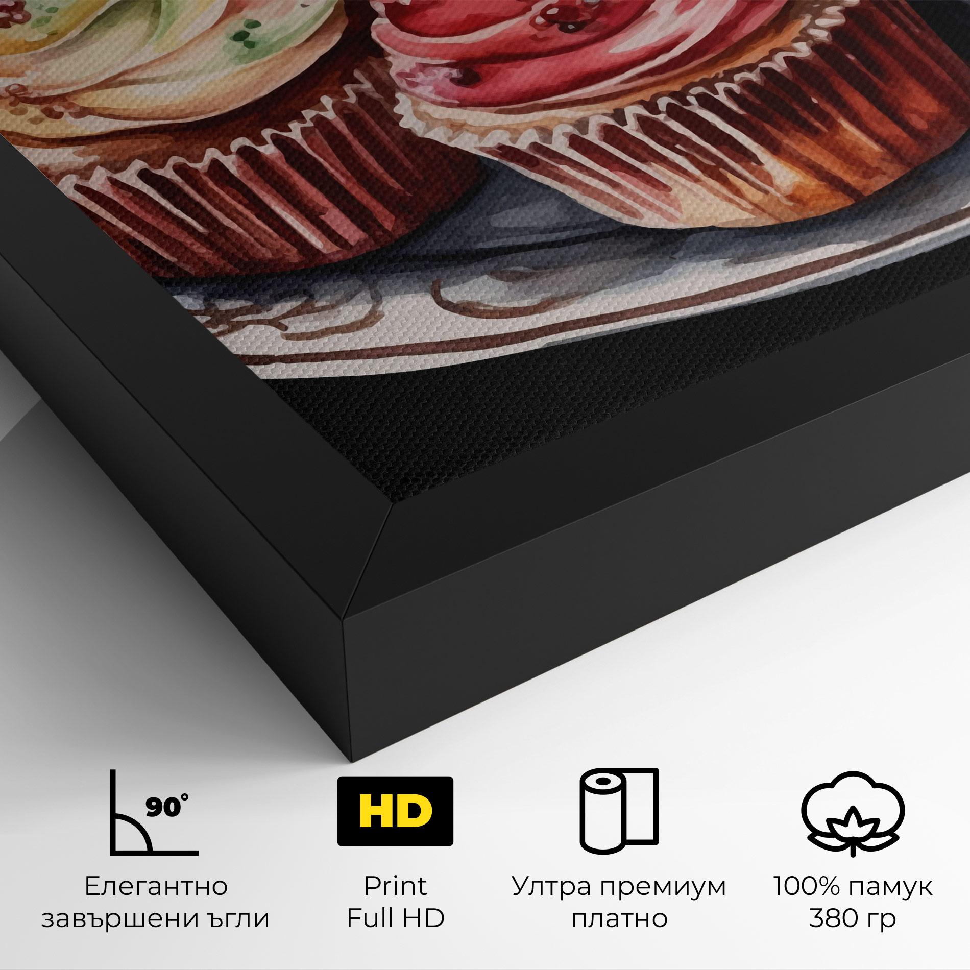 Картина на платно Colorful Muffins mockup 4