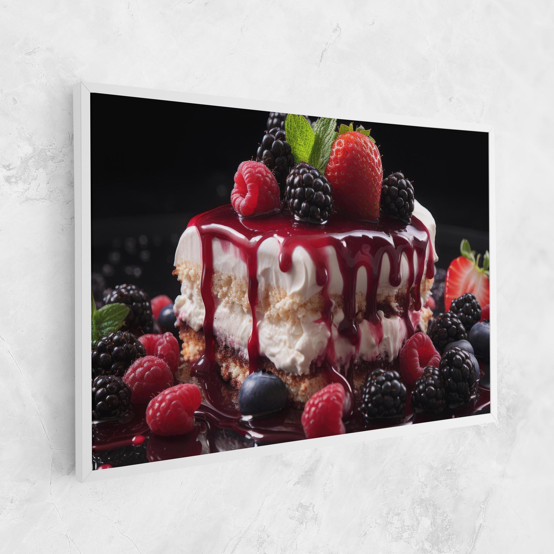 Картина на платно Berries Cream Dessert mockup 1