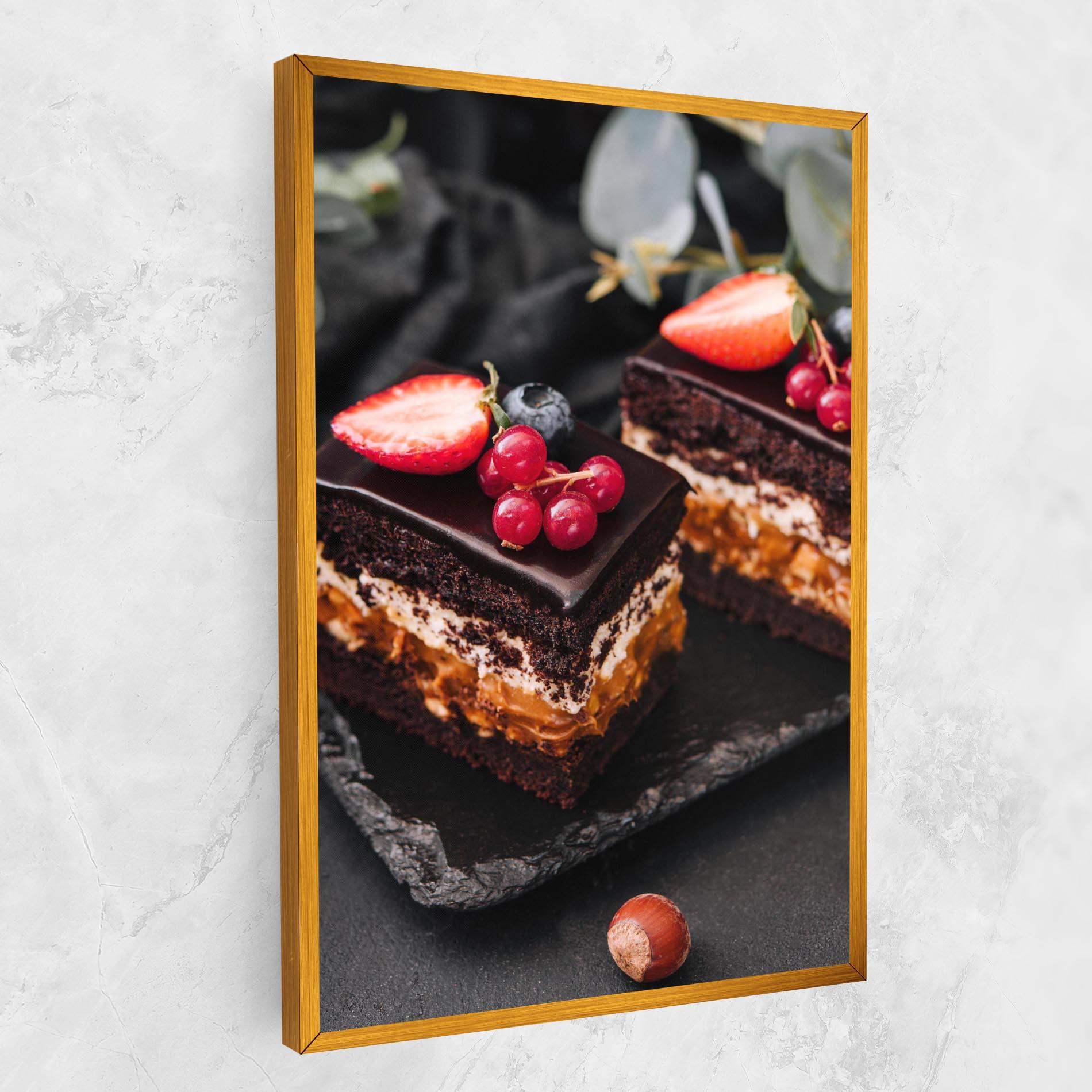 Картина на платно Chocolate Berries Cake mockup 1