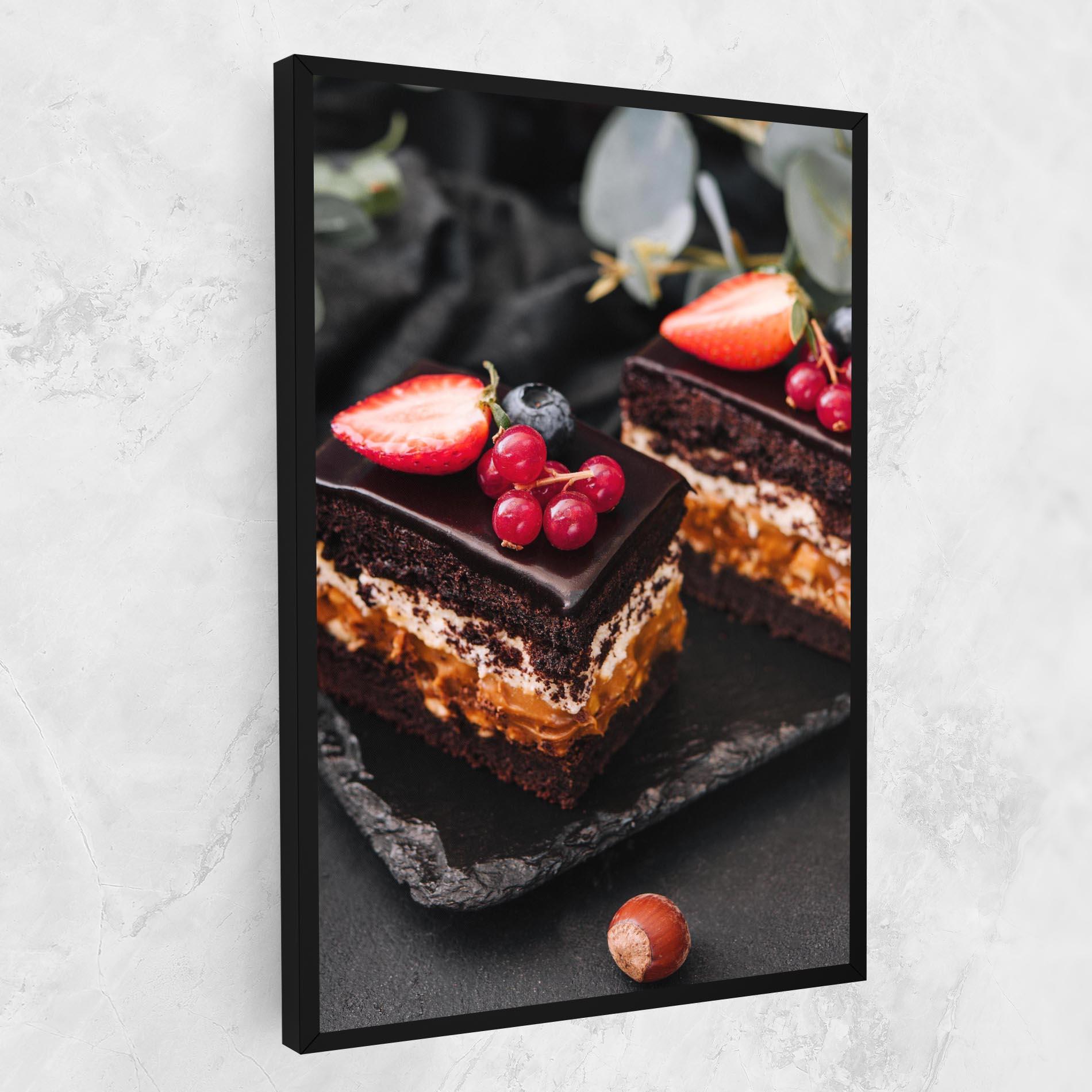 Картина на платно Chocolate Berries Cake mockup 1