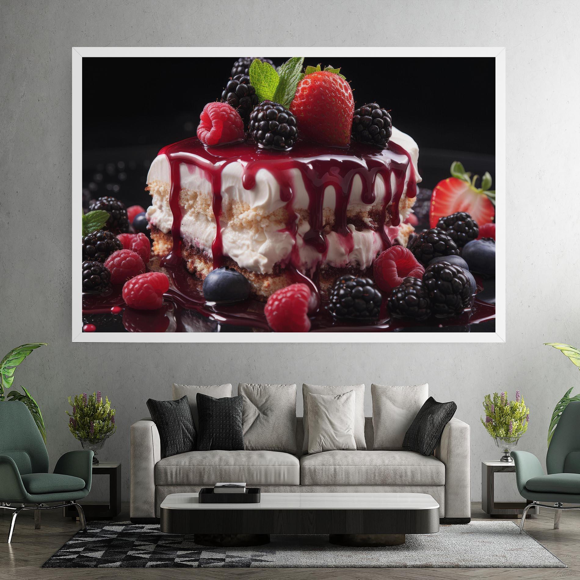 Картина на платно Berries Cream Dessert mockup 7
