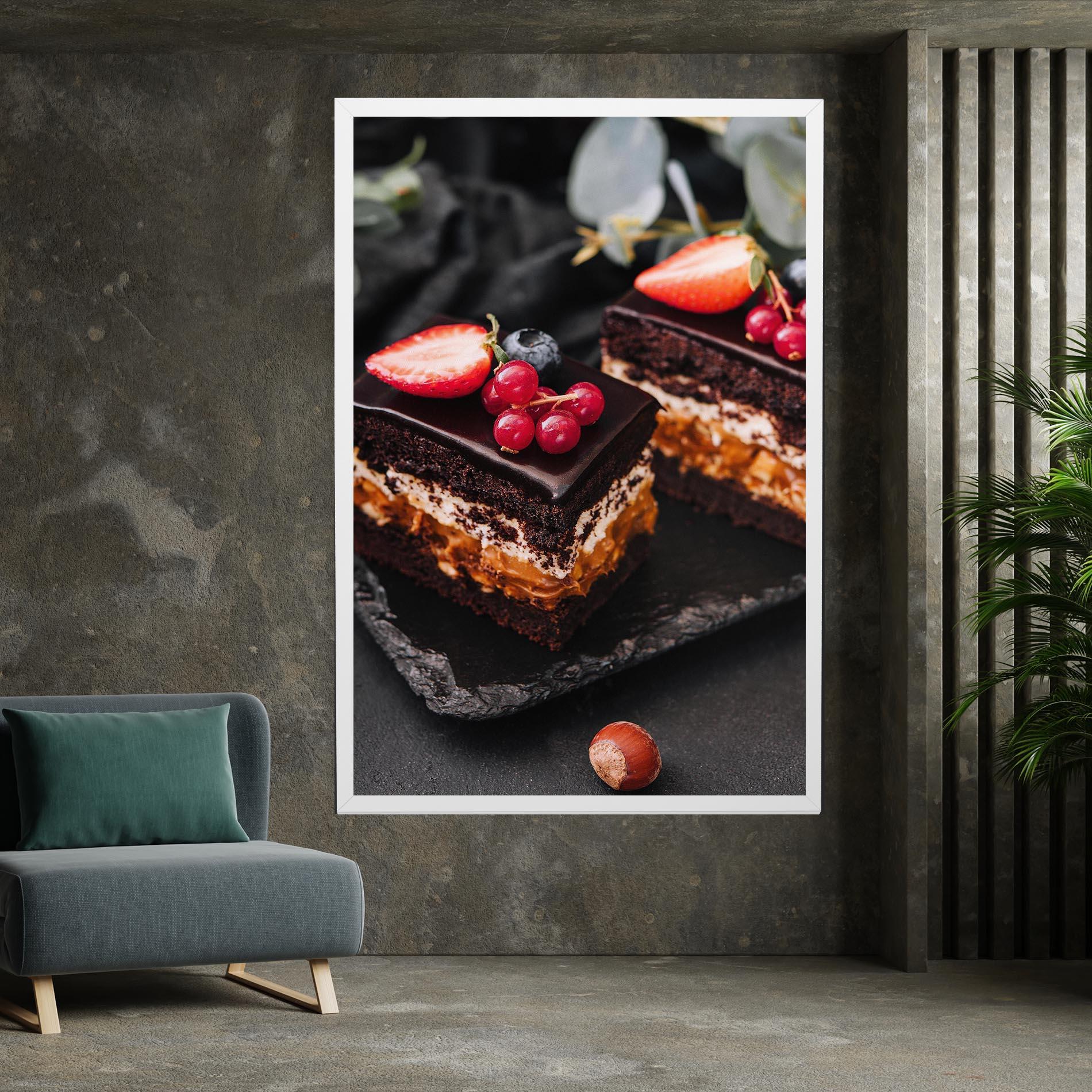 Картина на платно Chocolate Berries Cake mockup 7