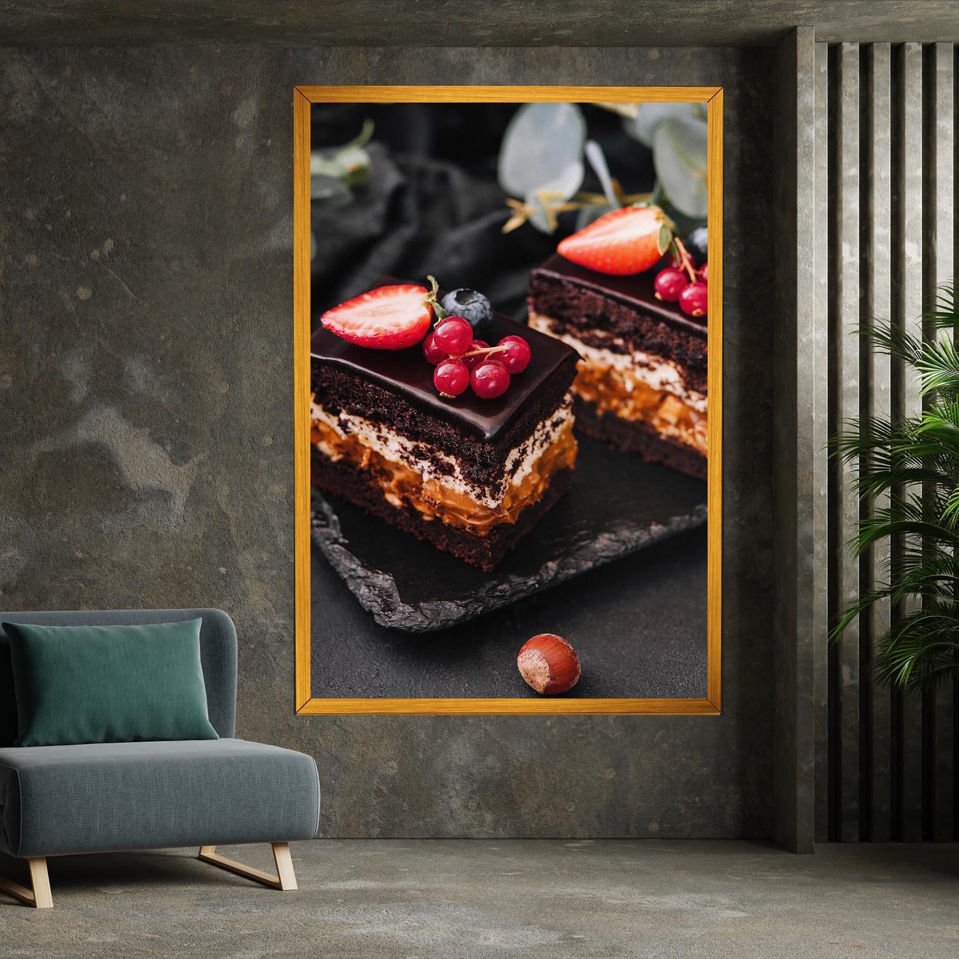 Картина на платно Chocolate Berries Cake mockup 7