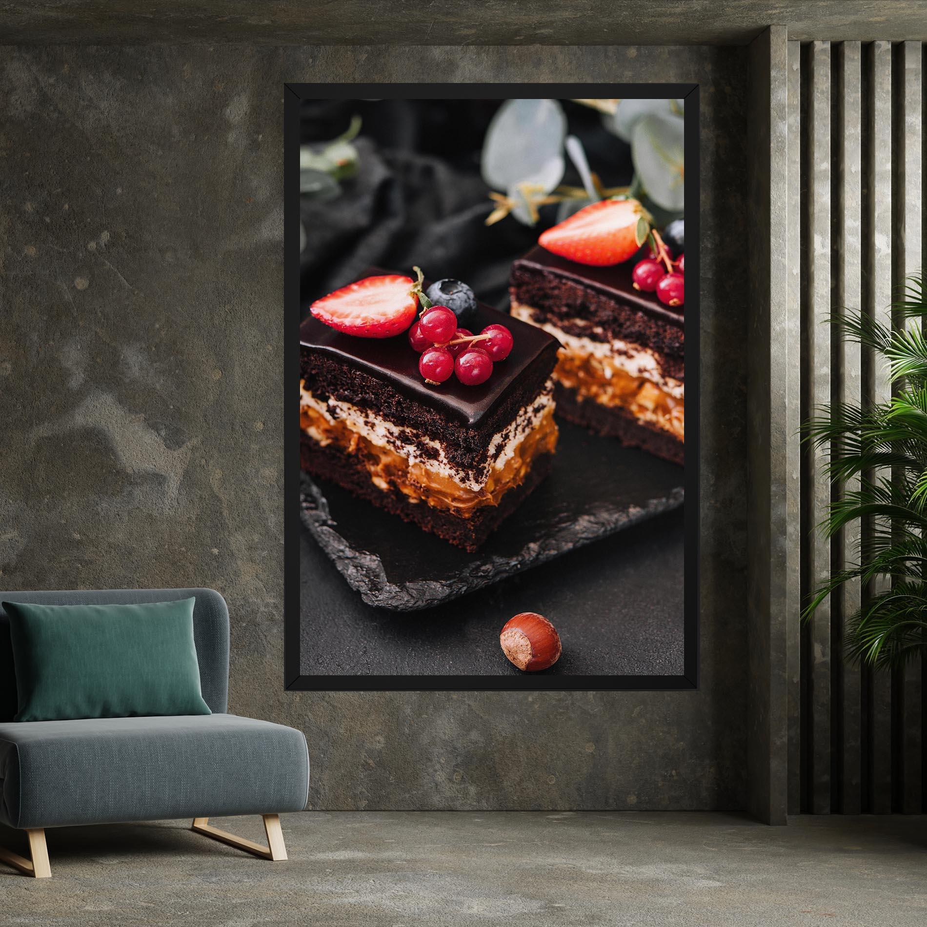 Картина на платно Chocolate Berries Cake mockup 7