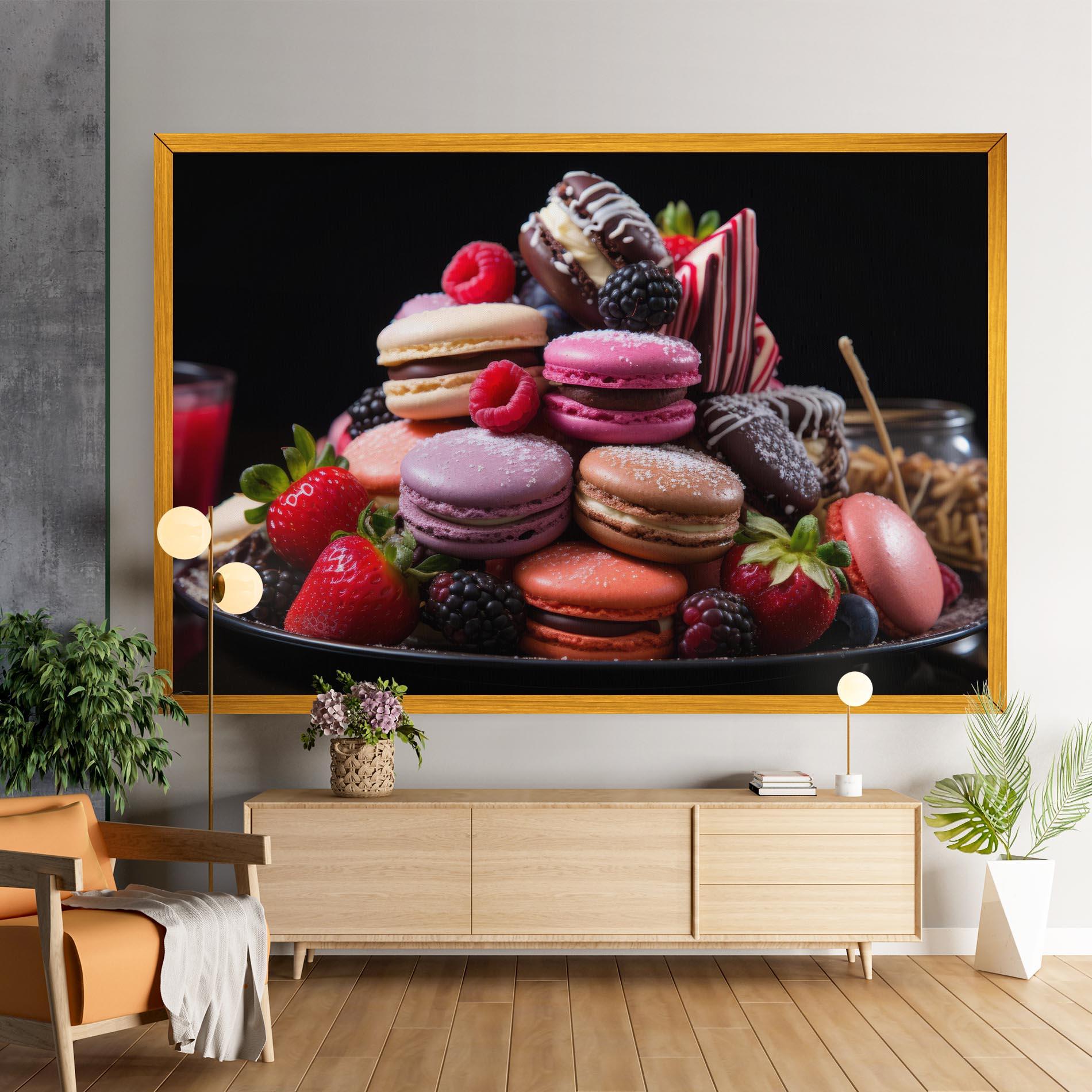 Картина на платно Berries Macarons mockup 9