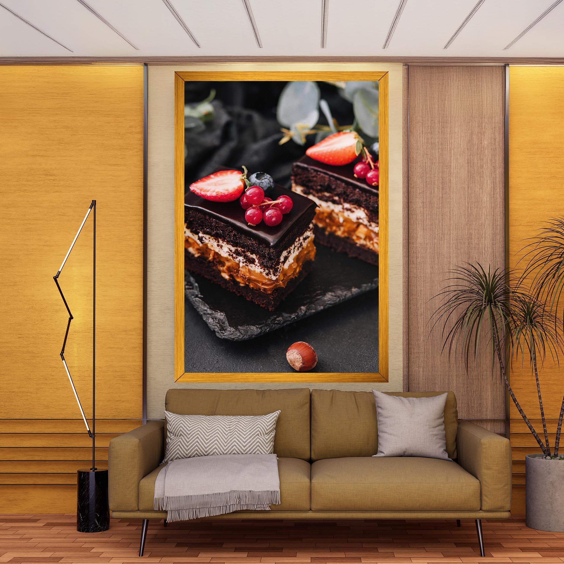 Картина на платно Chocolate Berries Cake mockup 9