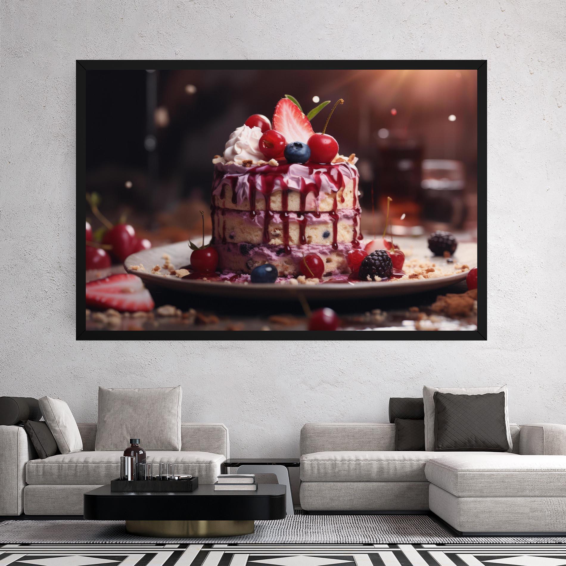 Картина на платно Berries Dessert mockup 2