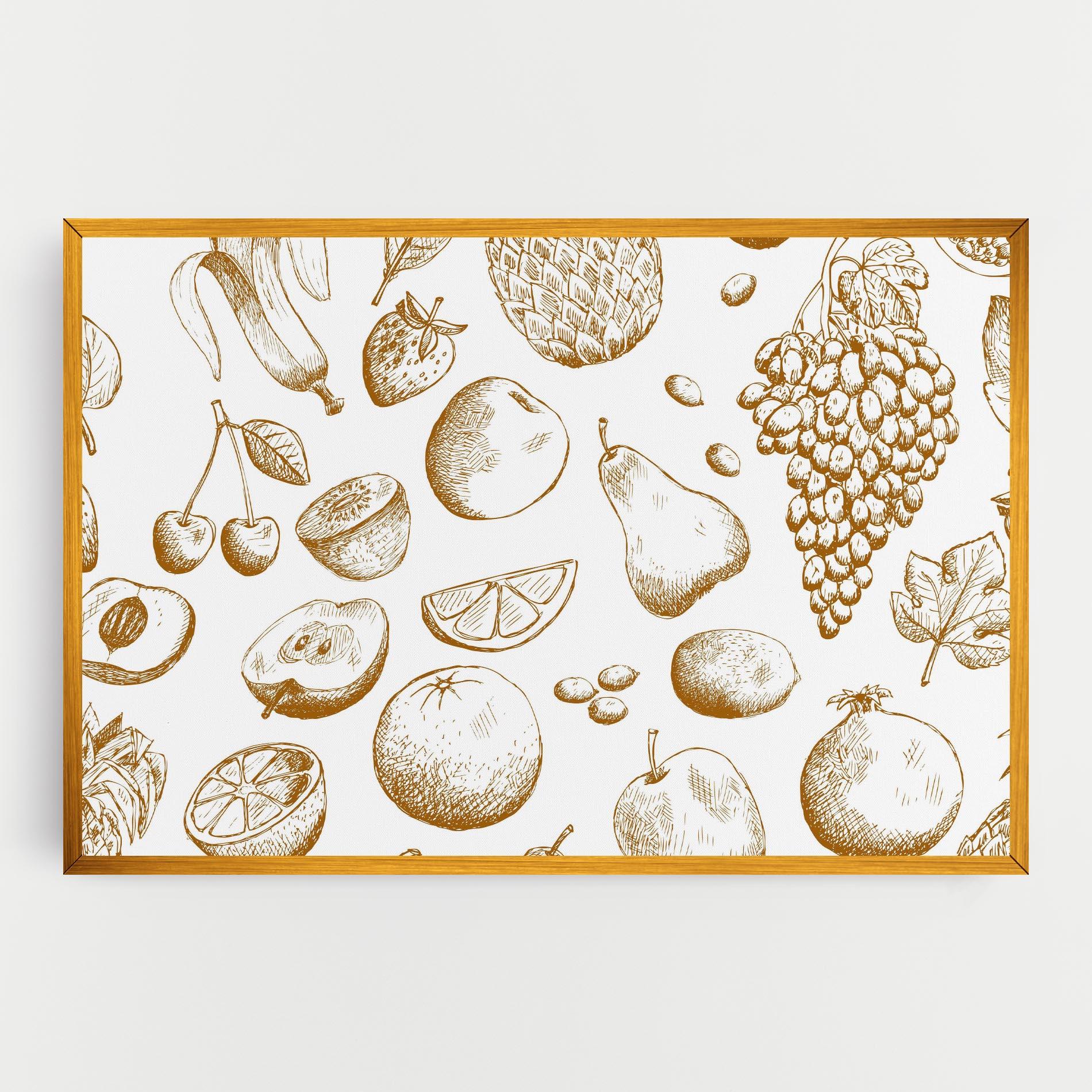 Картина на платно Floating Fruits mockup 0