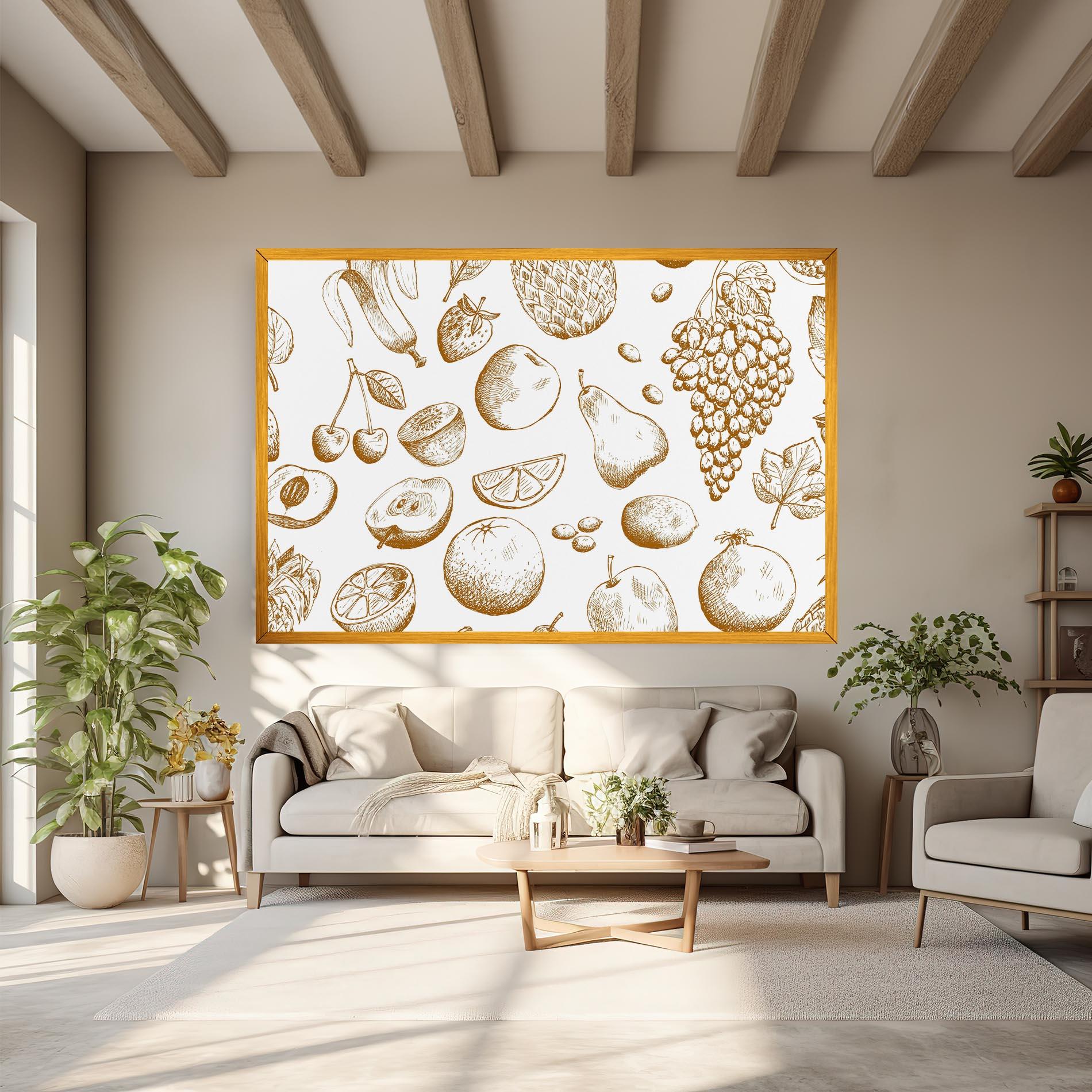 Картина на платно Floating Fruits mockup 6