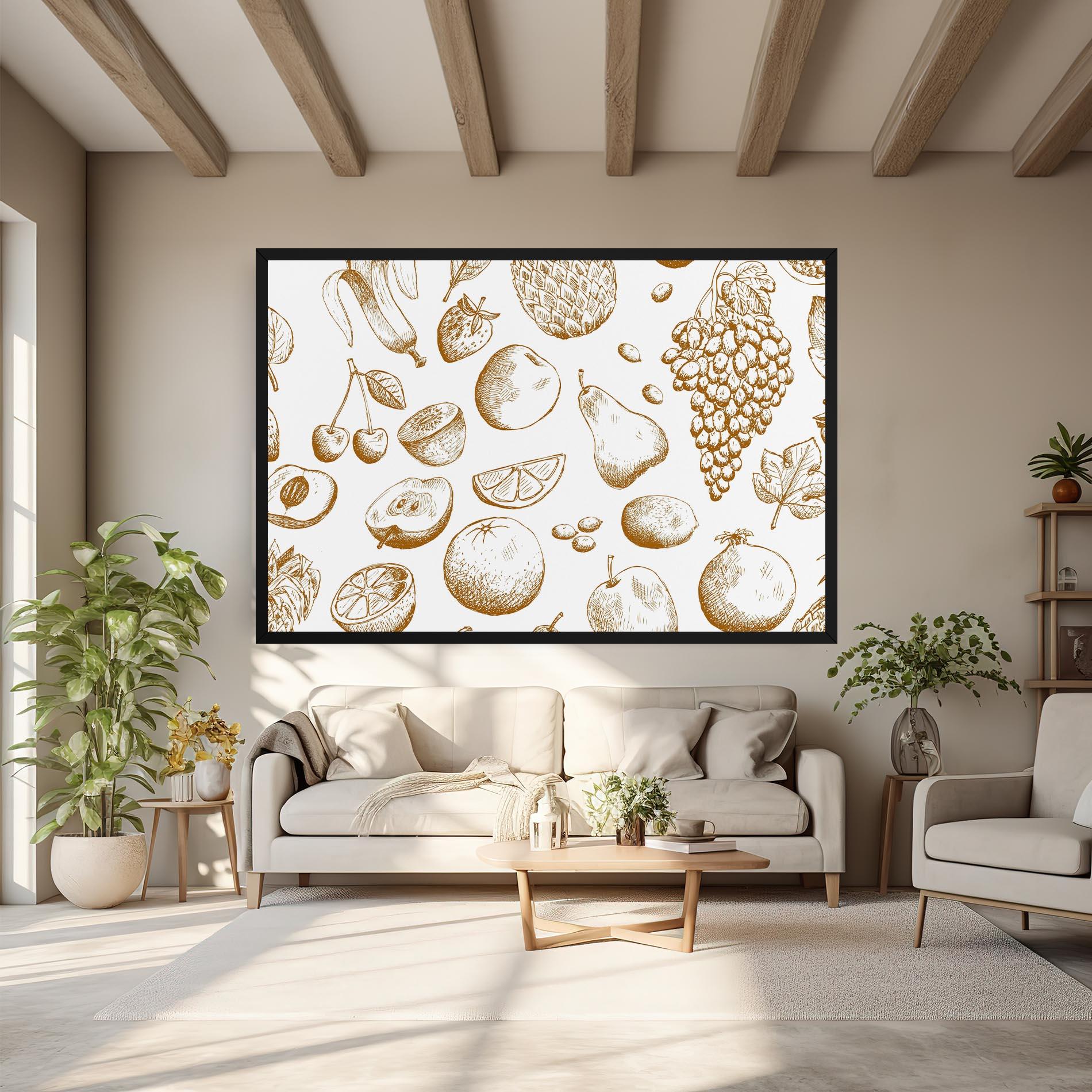 Картина на платно Floating Fruits mockup 6