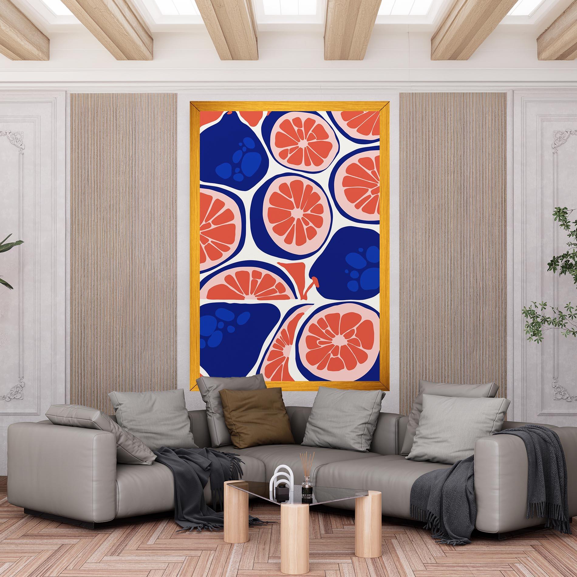 Картина на платно Blue Pink Fruit mockup 6