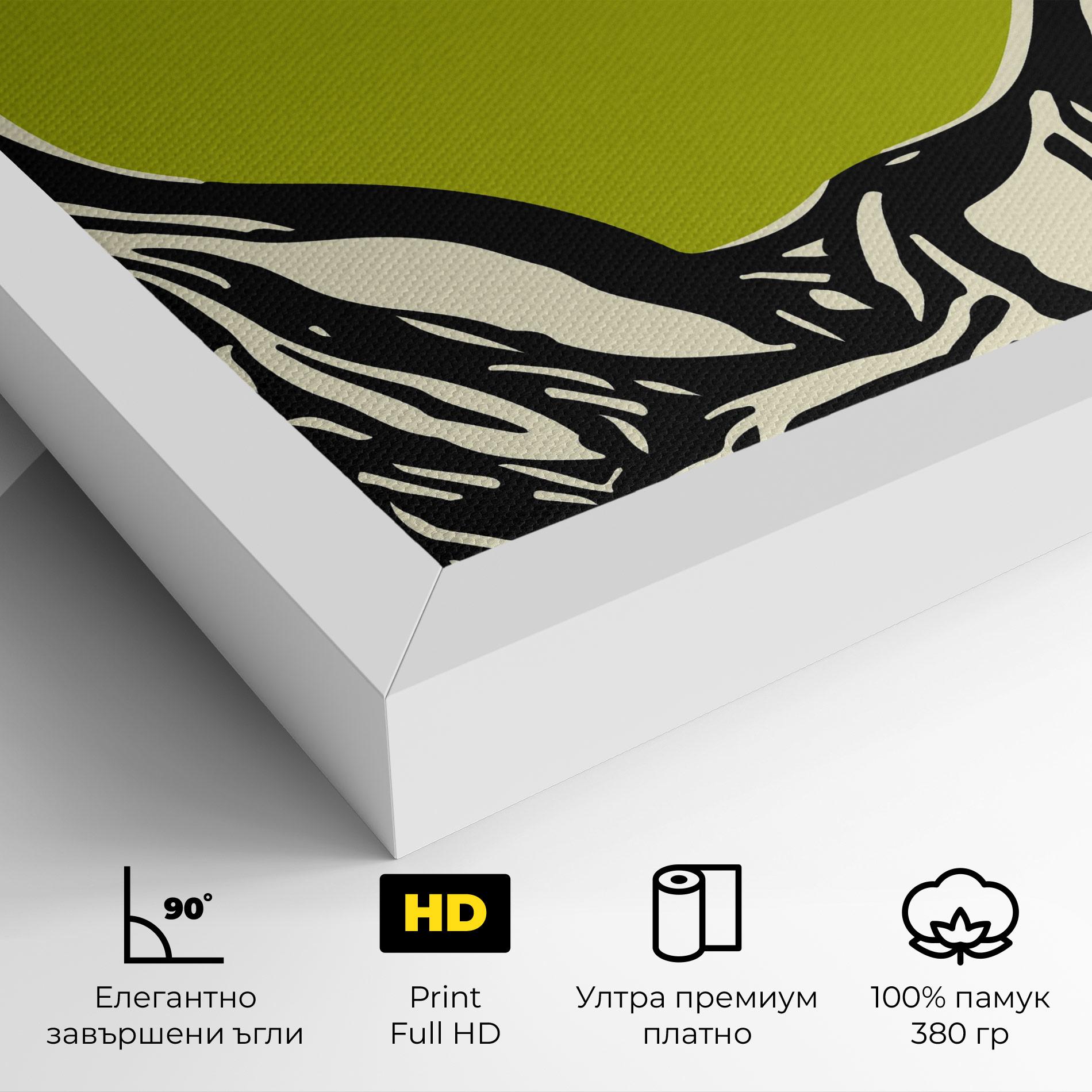 Картина на платно Green Apple mockup 4