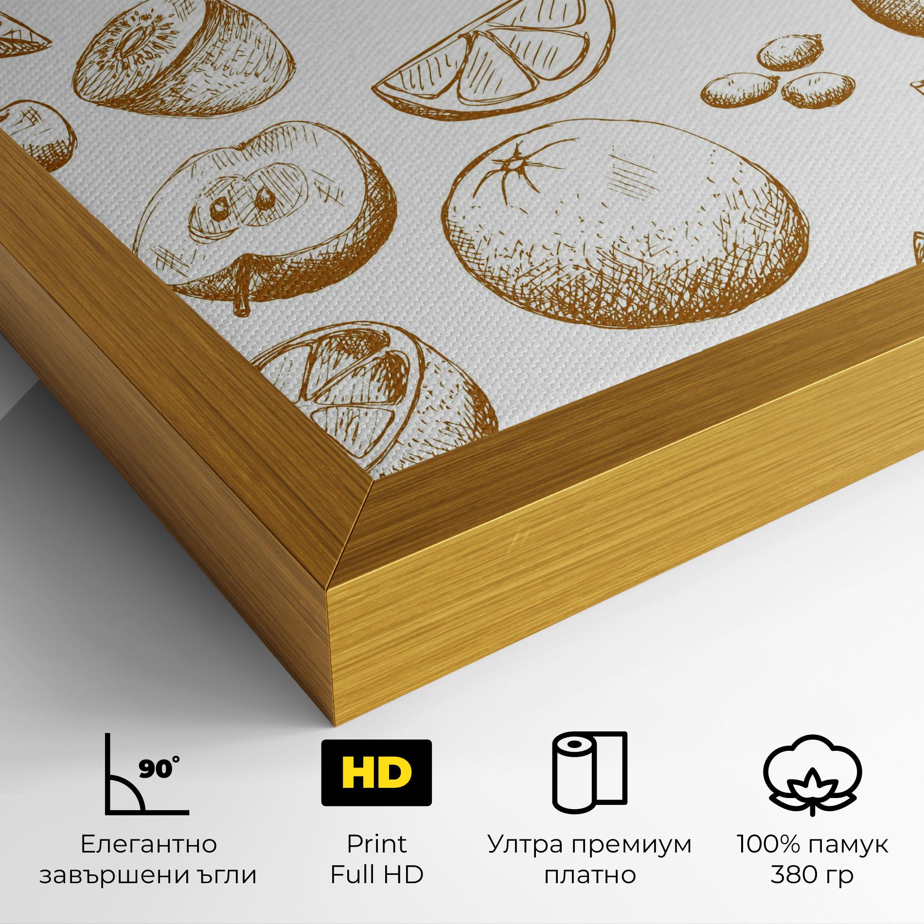 Картина на платно Floating Fruits mockup 4