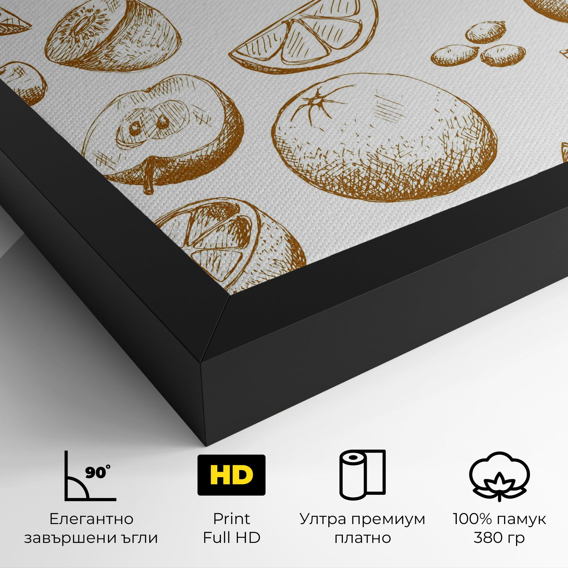 Картина на платно Floating Fruits mockup 4