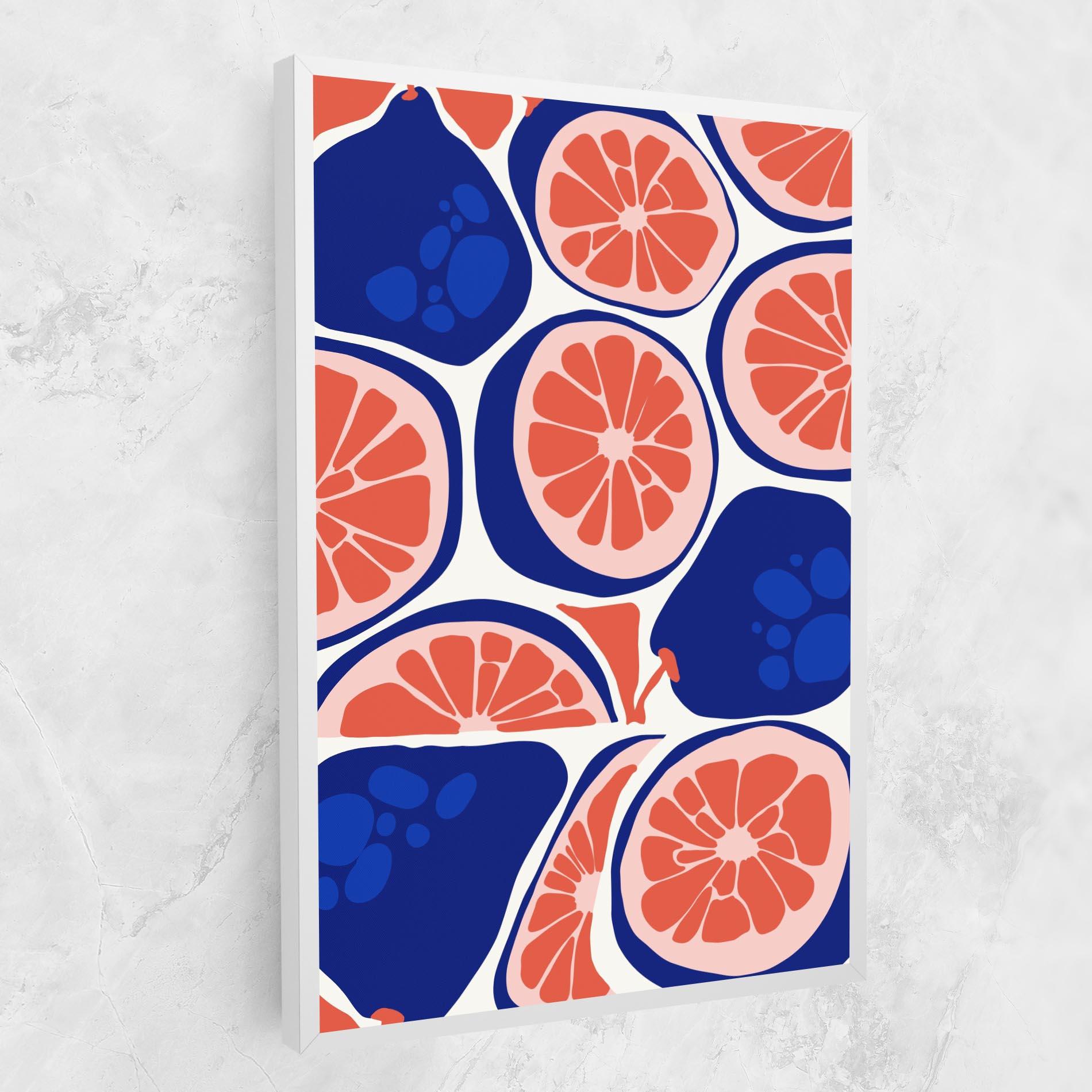 Картина на платно Blue Pink Fruit mockup 1