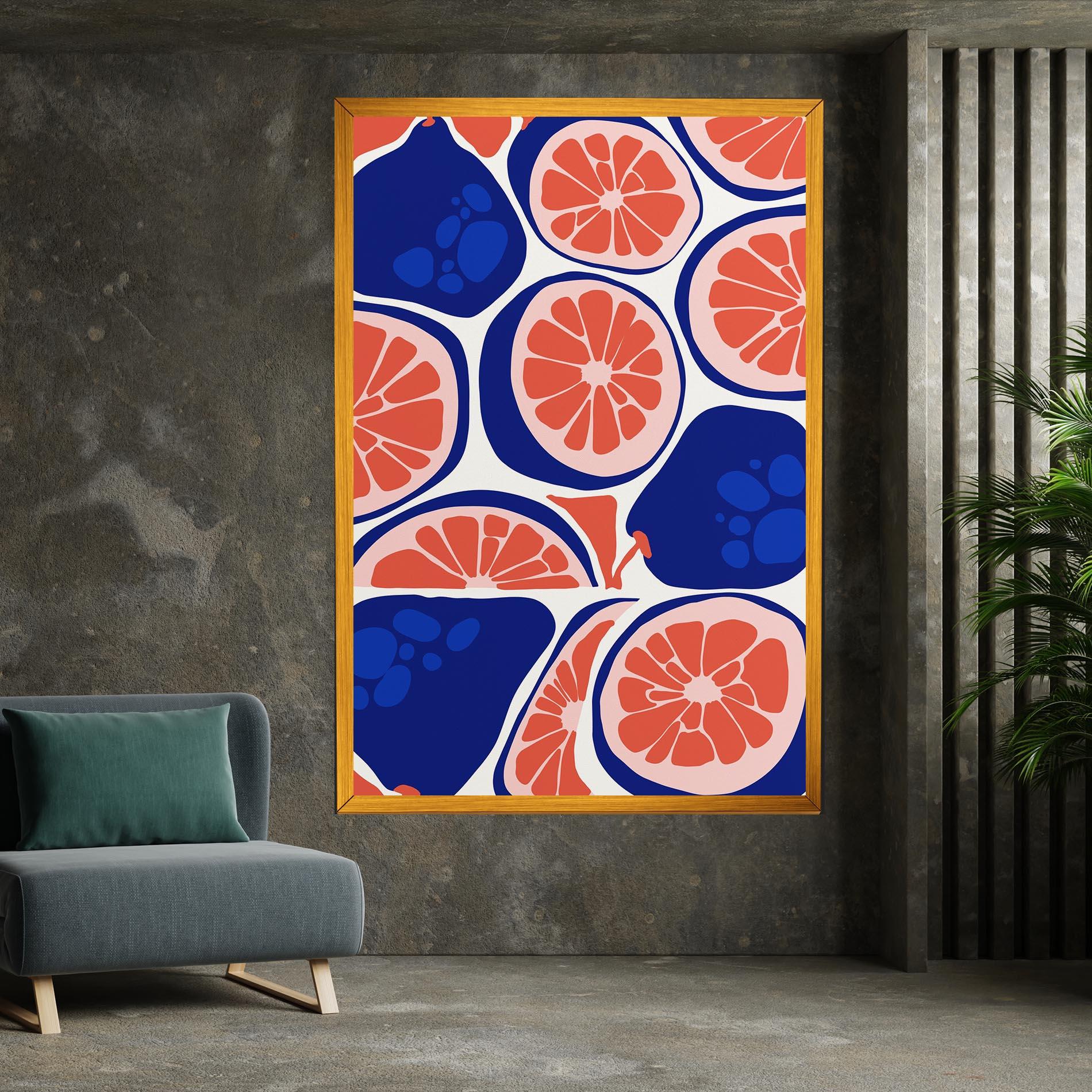 Картина на платно Blue Pink Fruit mockup 7