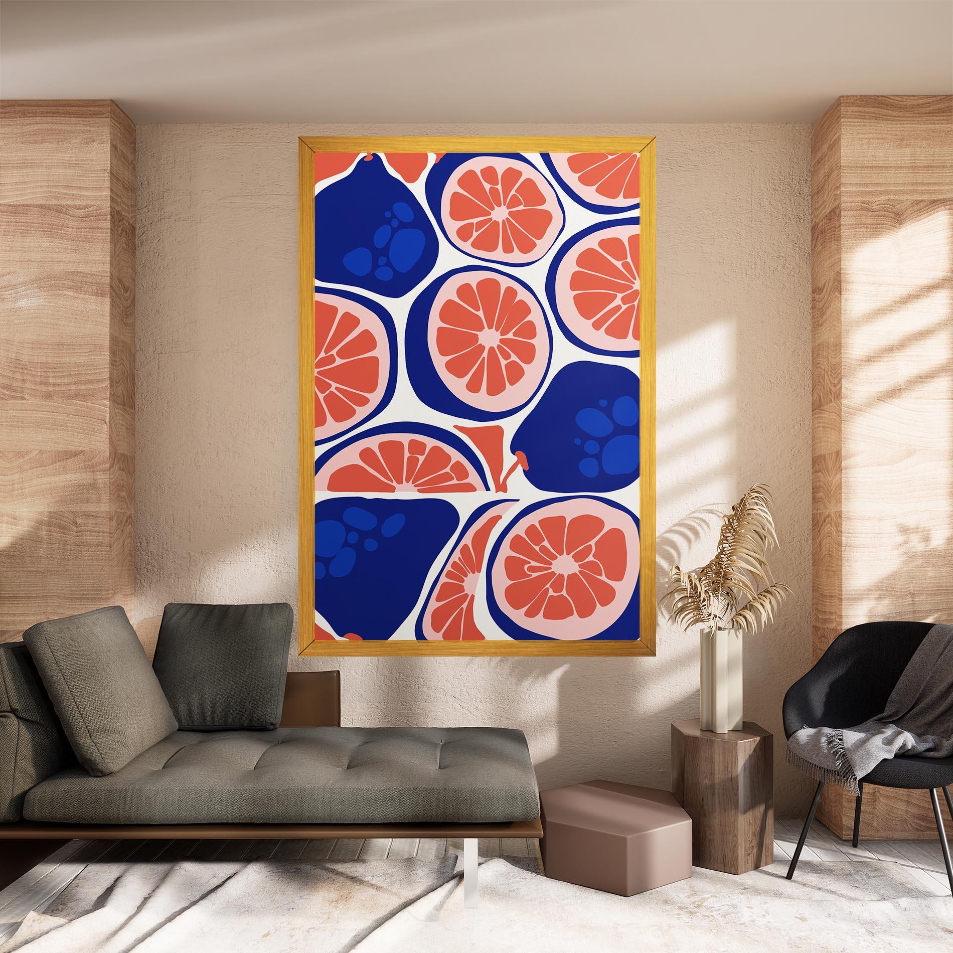 Картина на платно Blue Pink Fruit mockup 8