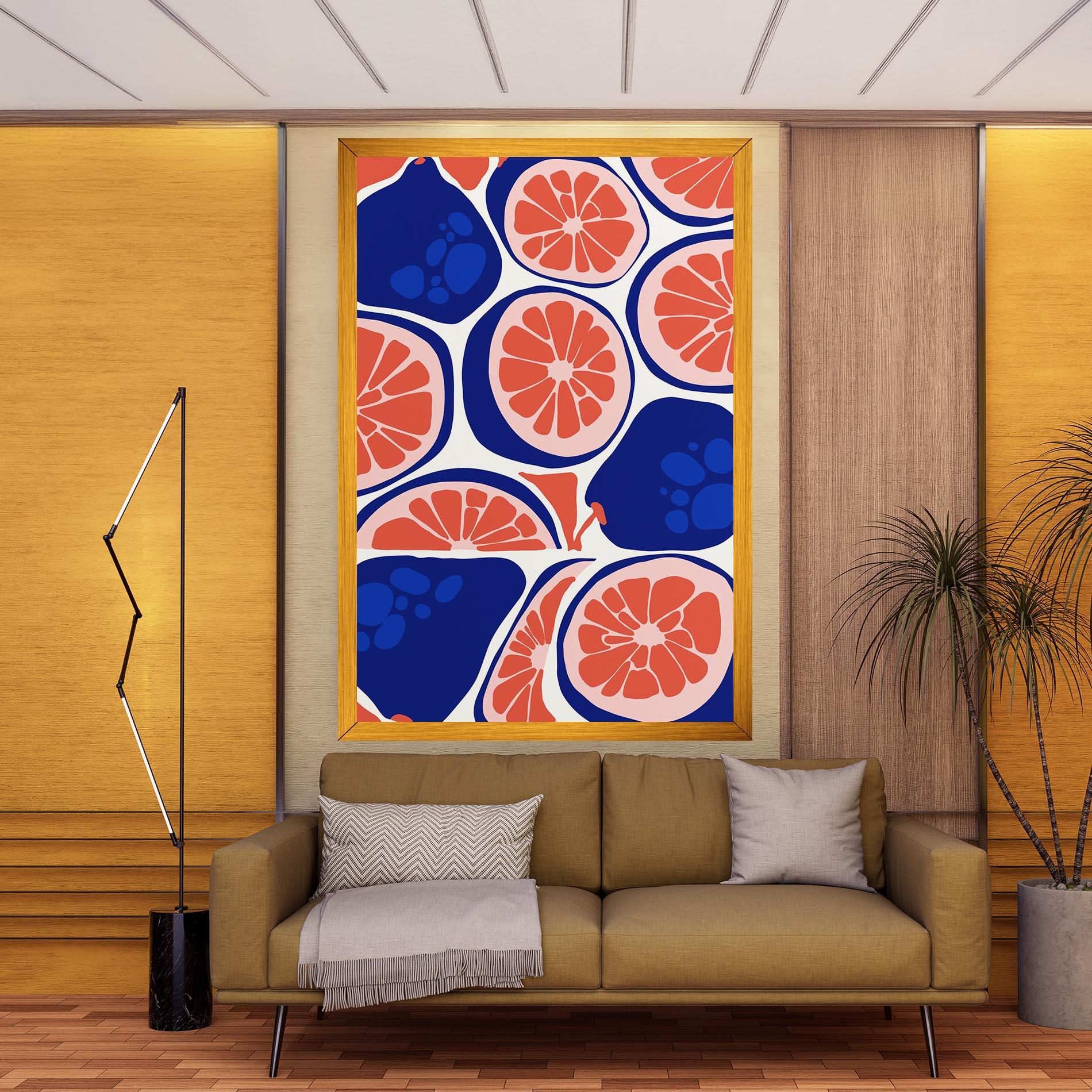 Картина на платно Blue Pink Fruit mockup 9