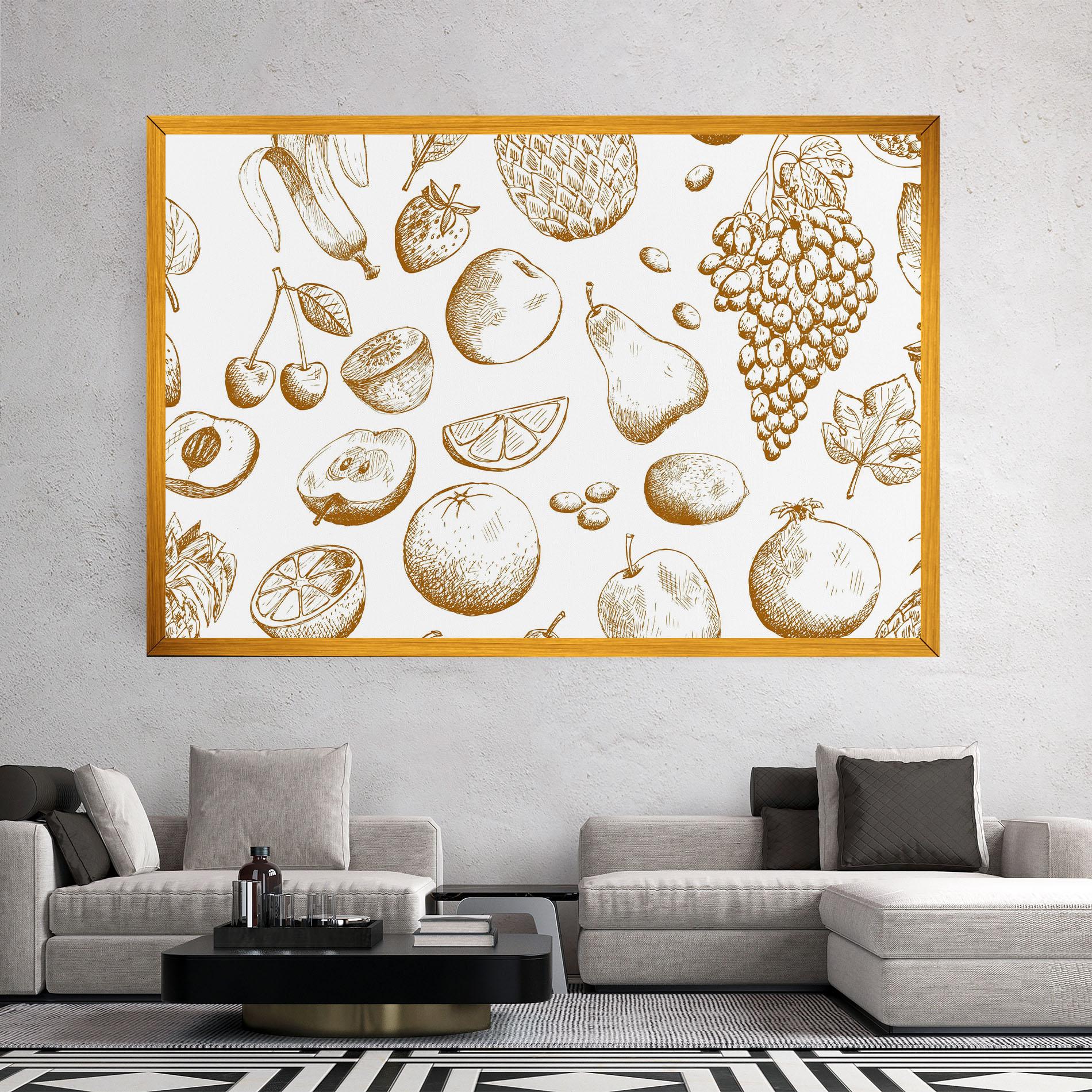 Картина на платно Floating Fruits mockup 2