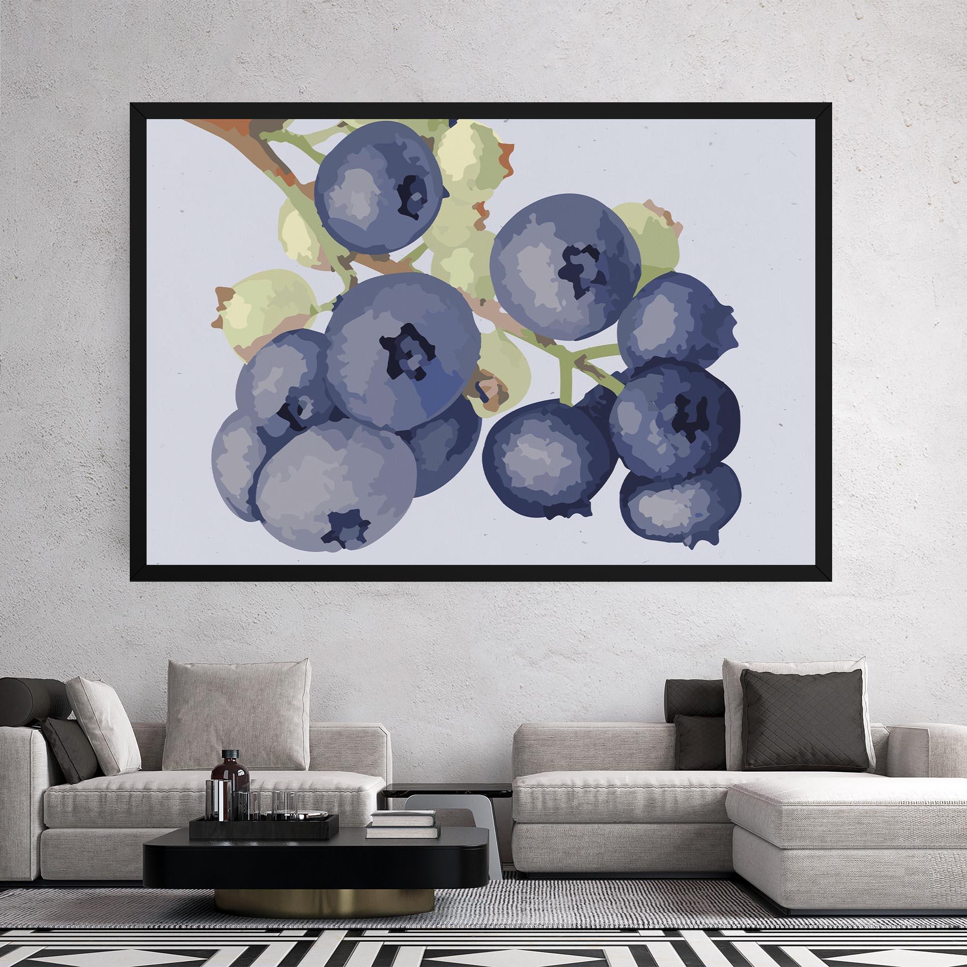 Картина на платно Blueberries Art mockup 2