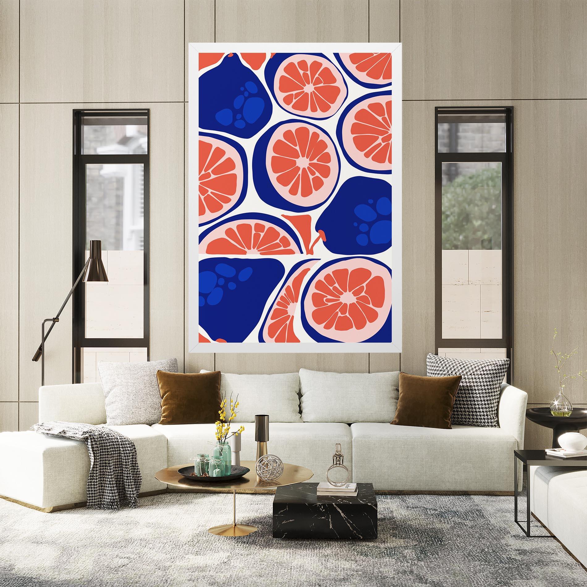 Картина на платно Blue Pink Fruit mockup 2