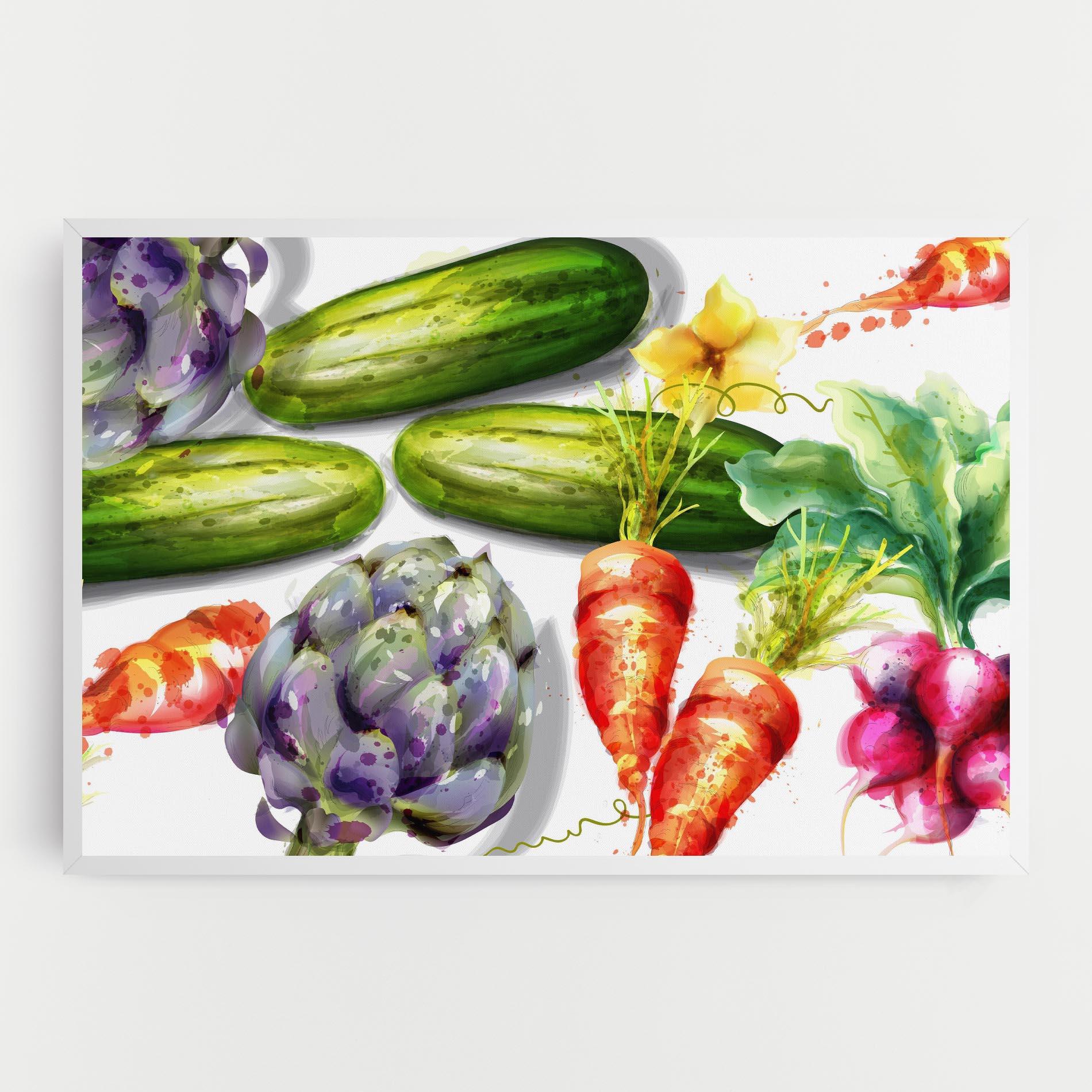 Картина на платно Watercolor Vegetables mockup 0