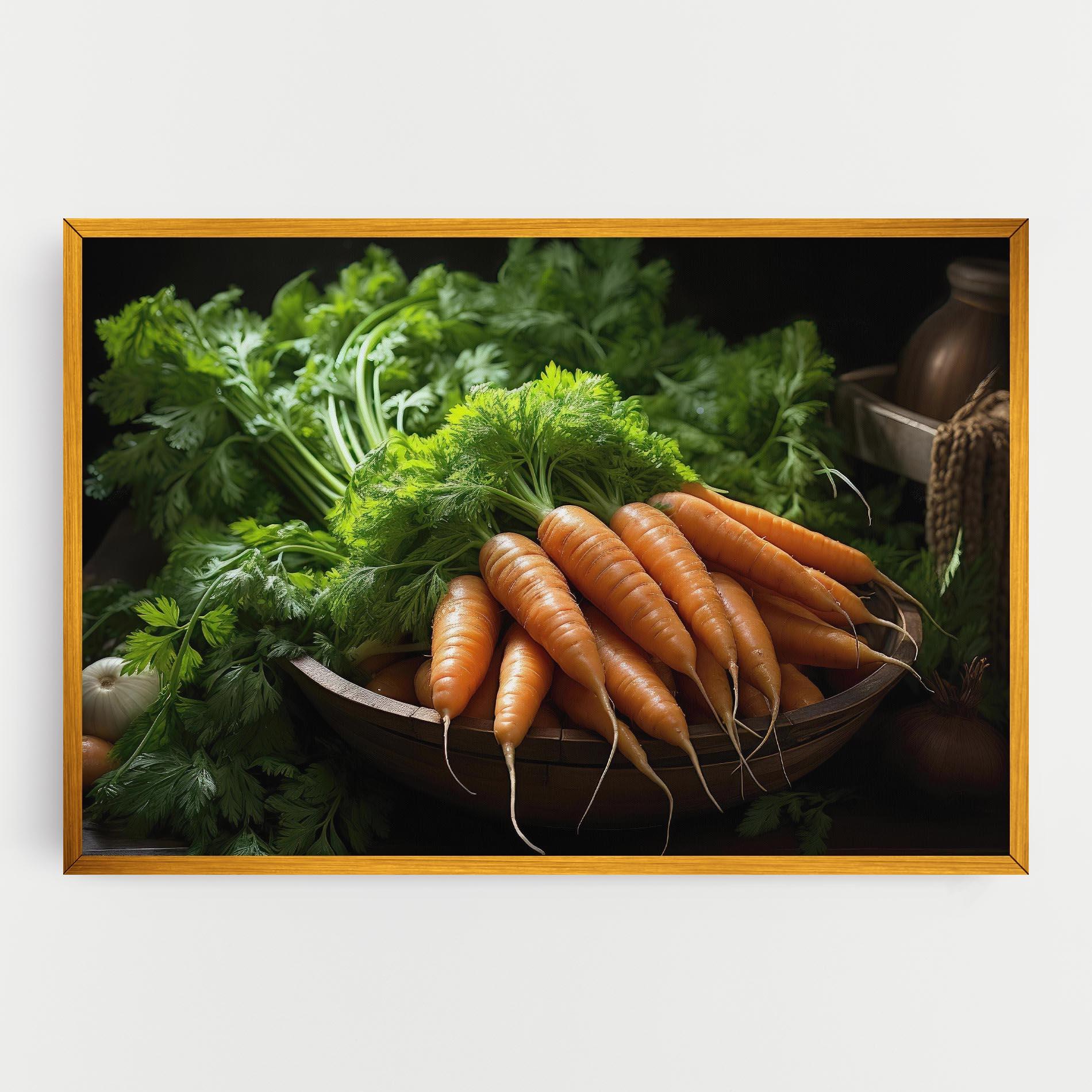 Картина на платно Fresh Carrots Basket mockup 0