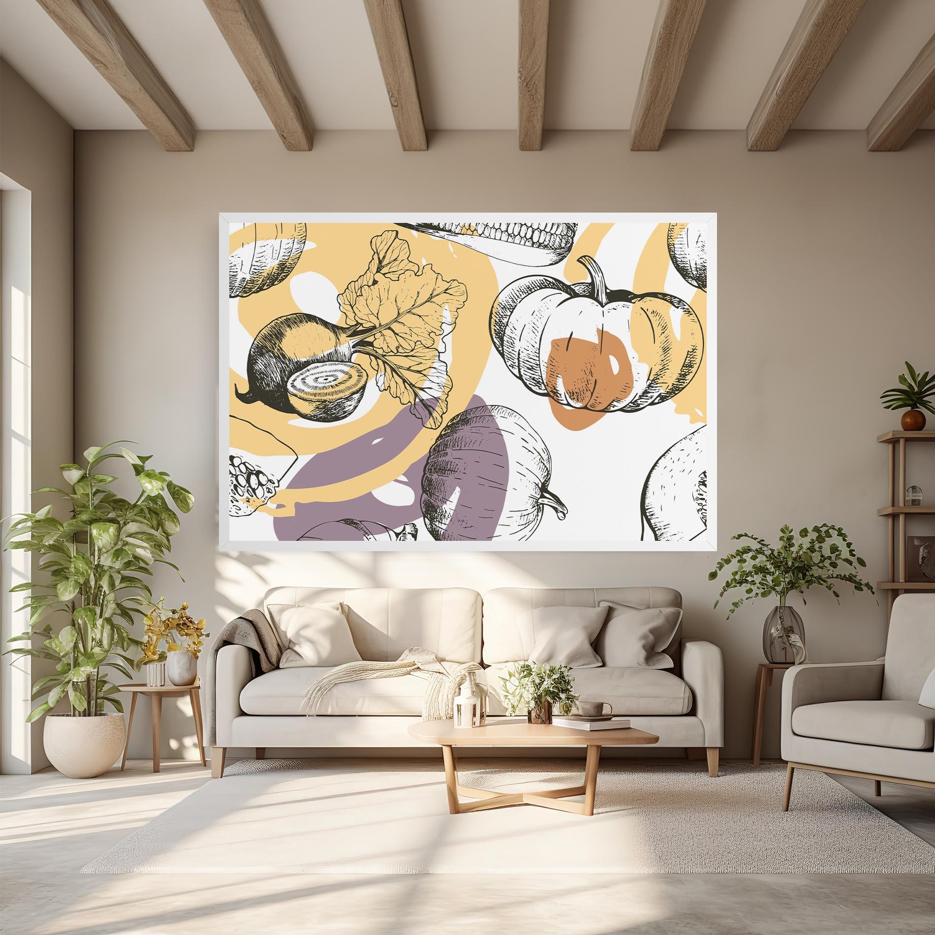 Картина на платно Cream Vegetables Art mockup 6