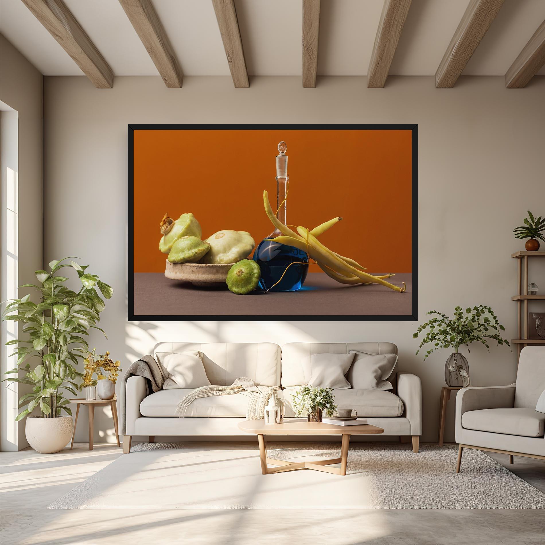 Картина на платно Vegetables Blue Liquid mockup 6