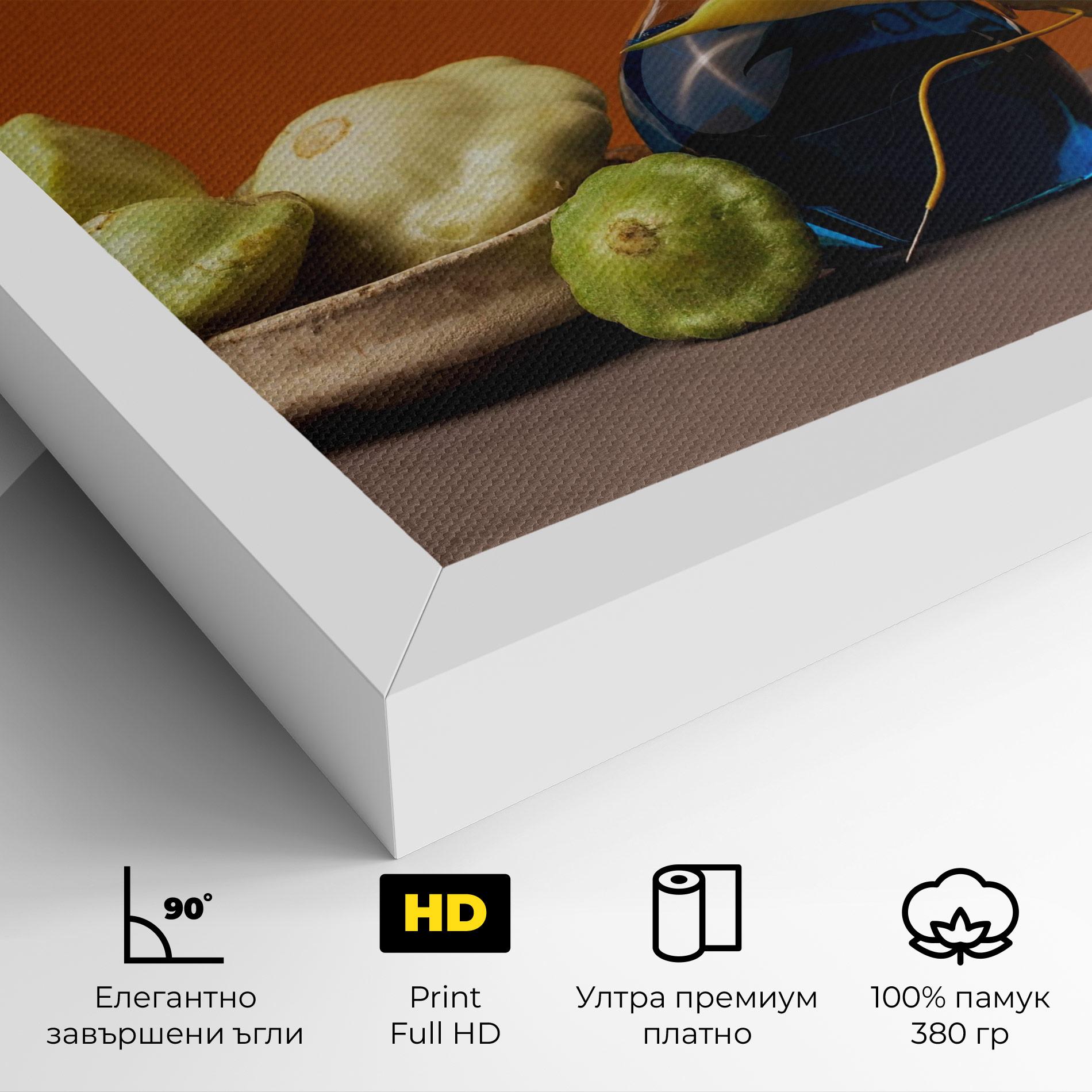 Картина на платно Vegetables Blue Liquid mockup 4