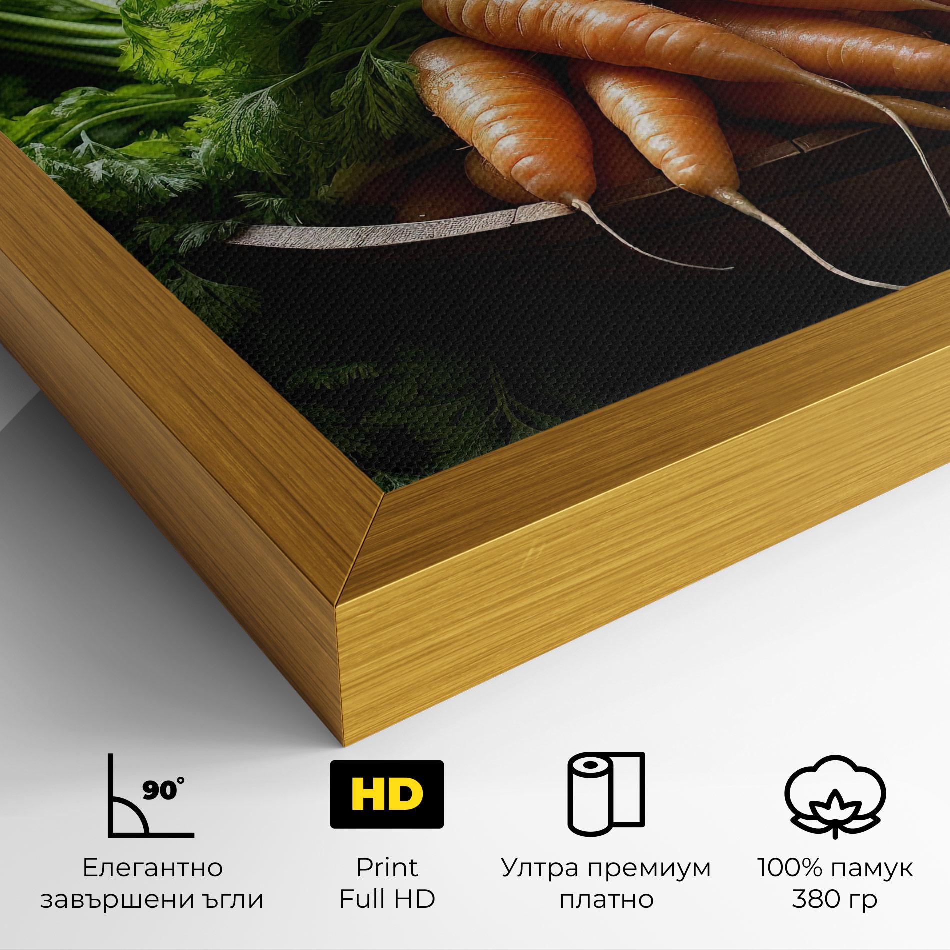 Картина на платно Fresh Carrots Basket mockup 4