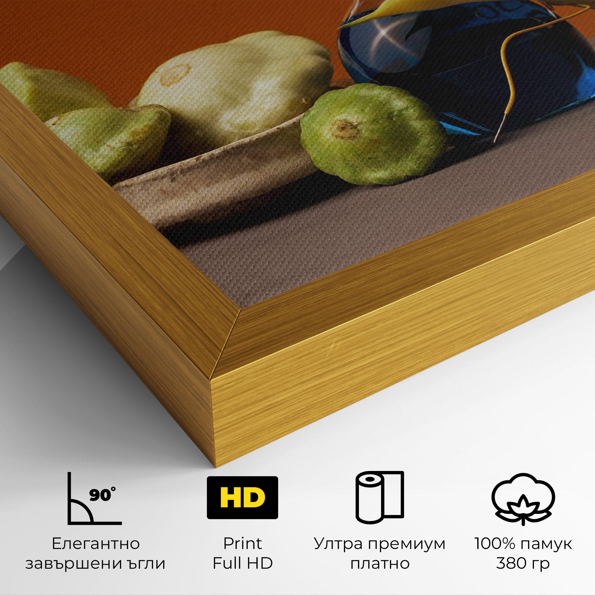 Картина на платно Vegetables Blue Liquid mockup 4