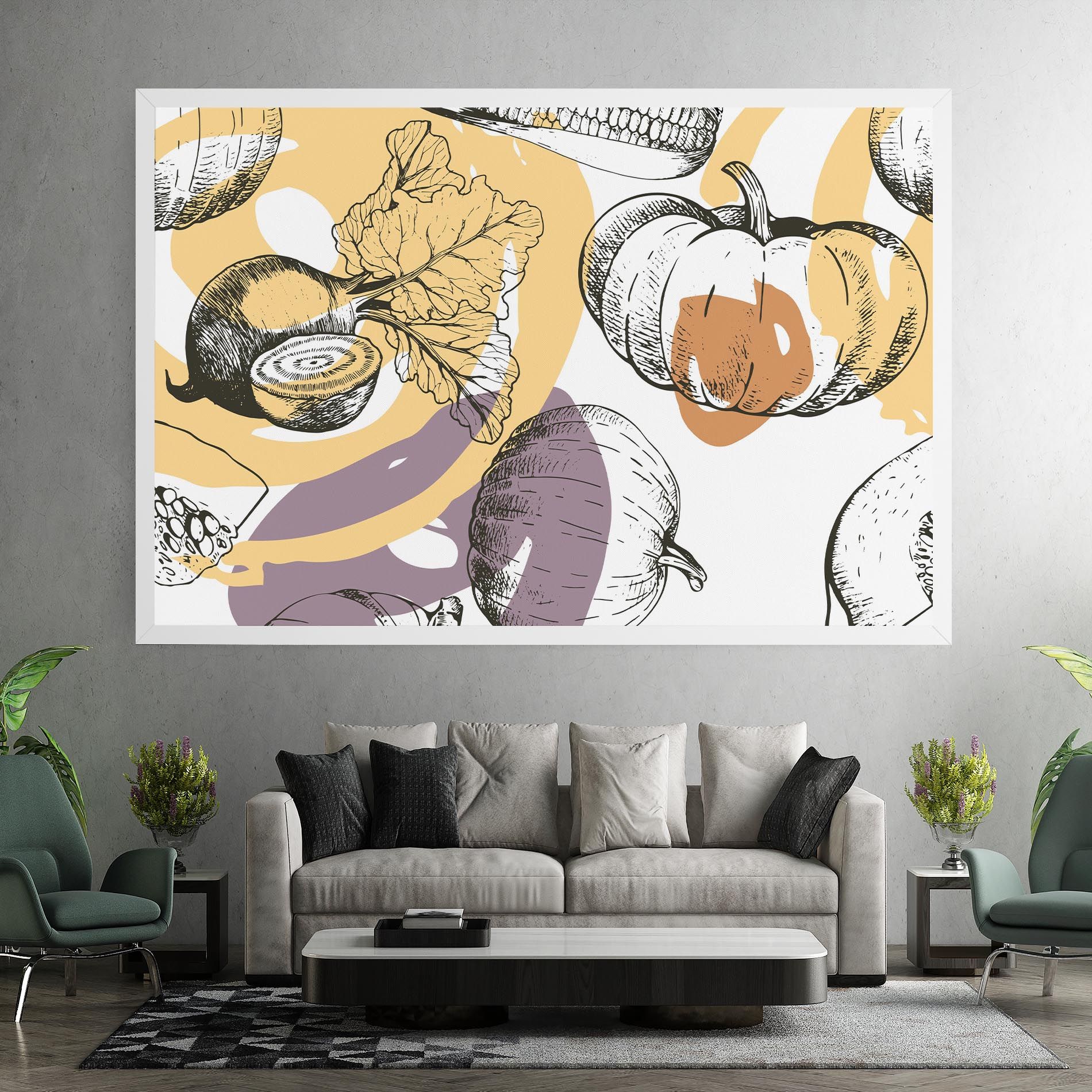 Cream Vegetables Art mockup 7