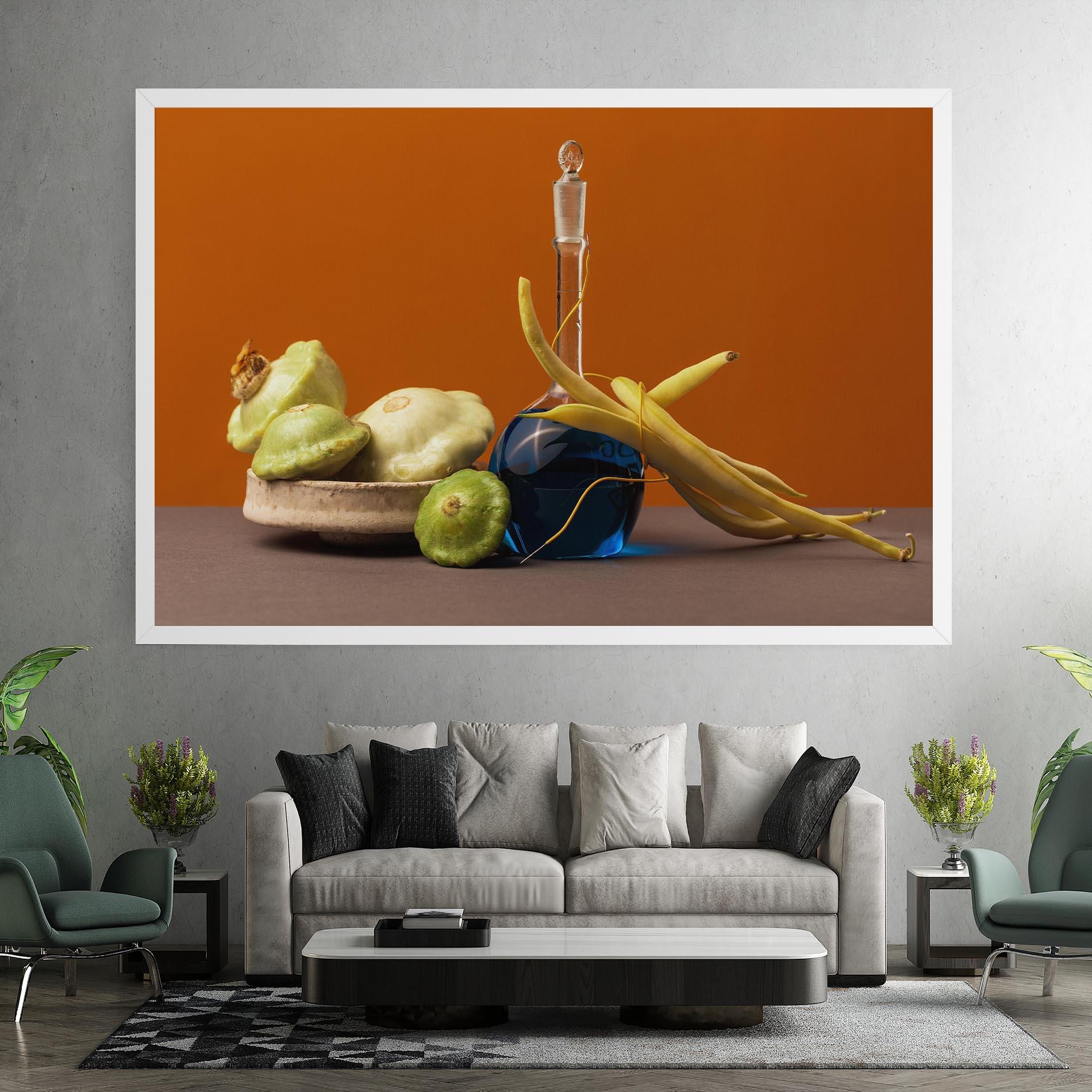 Картина на платно Vegetables Blue Liquid mockup 7