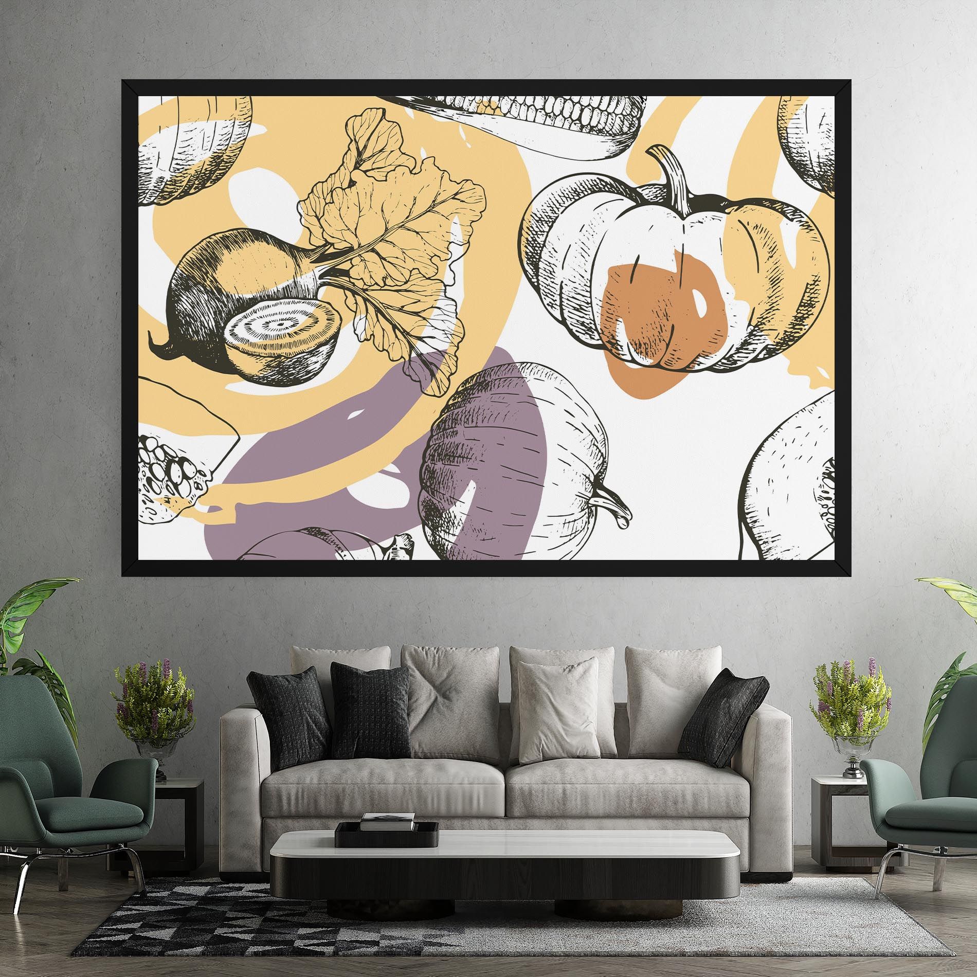 Cream Vegetables Art mockup 7