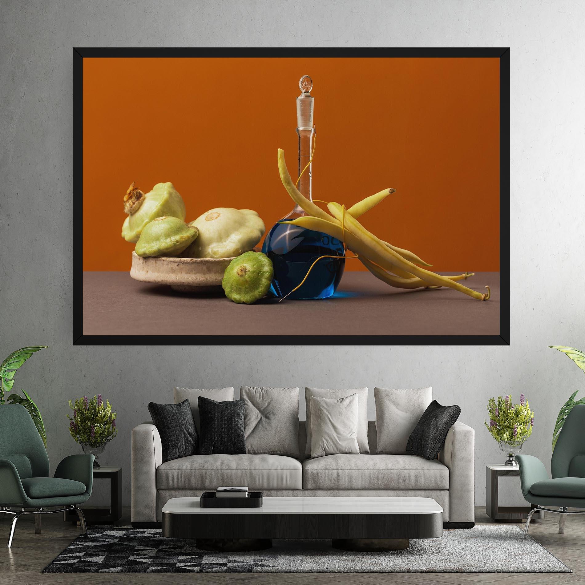 Картина на платно Vegetables Blue Liquid mockup 7