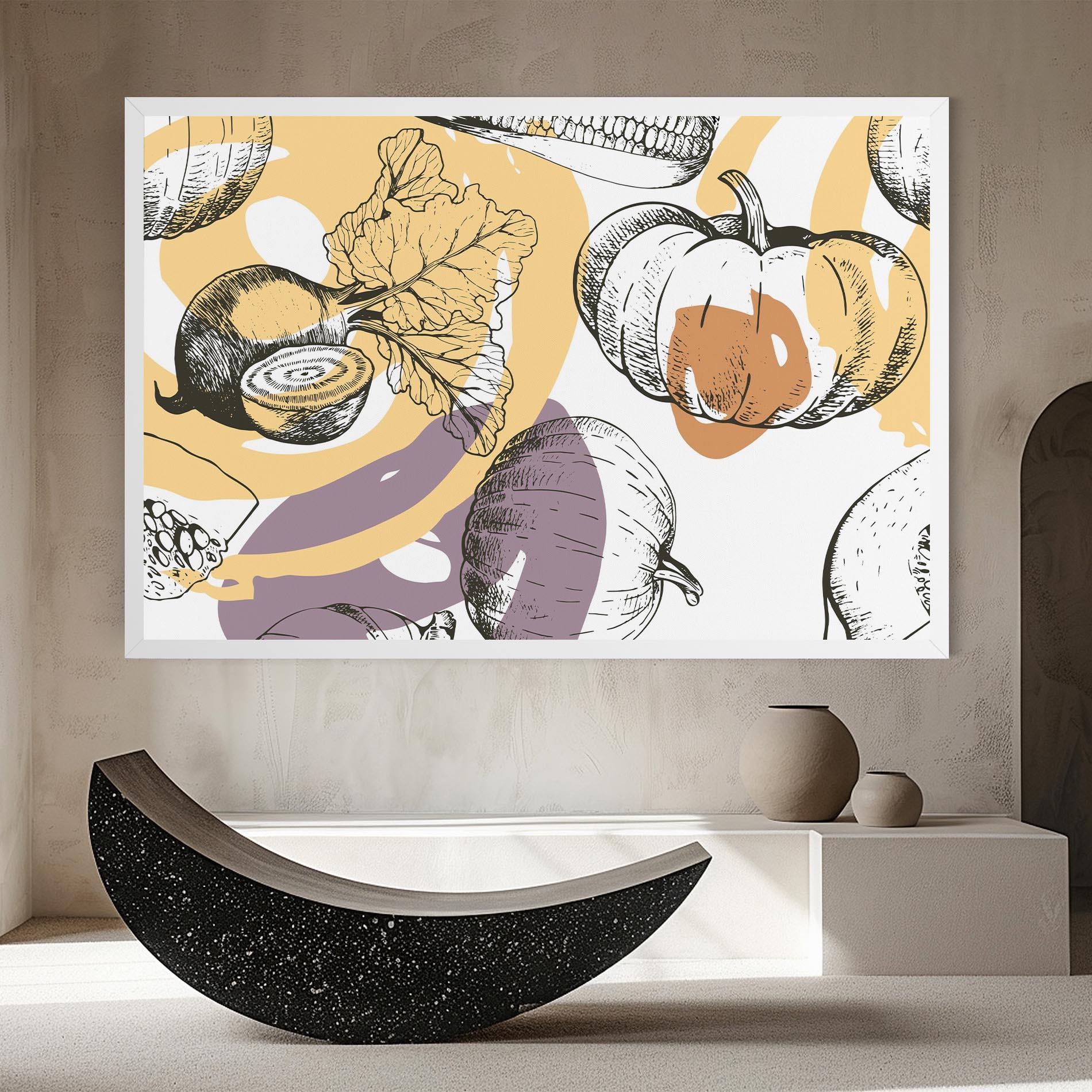 Картина на платно Cream Vegetables Art mockup 8