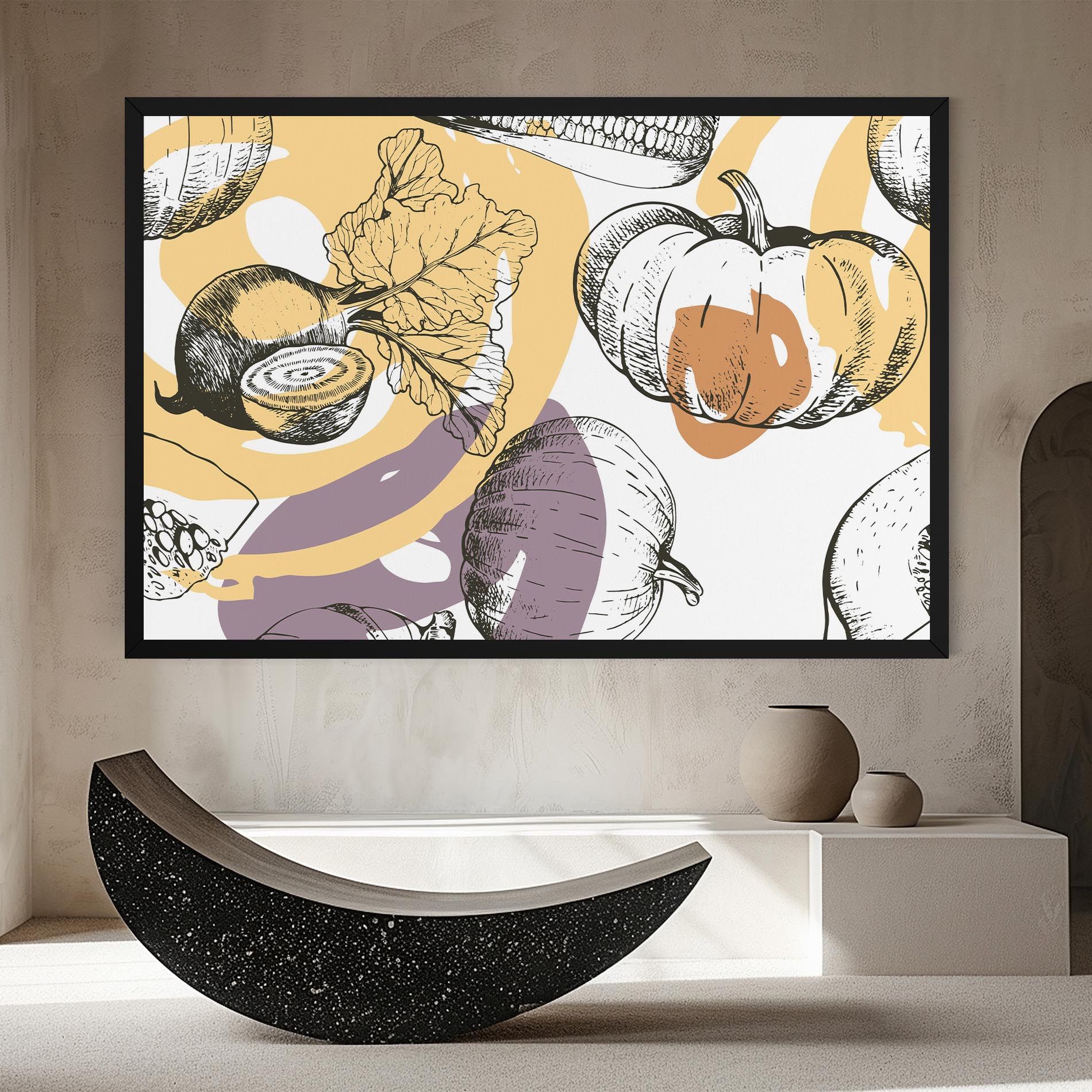 Cream Vegetables Art mockup 8