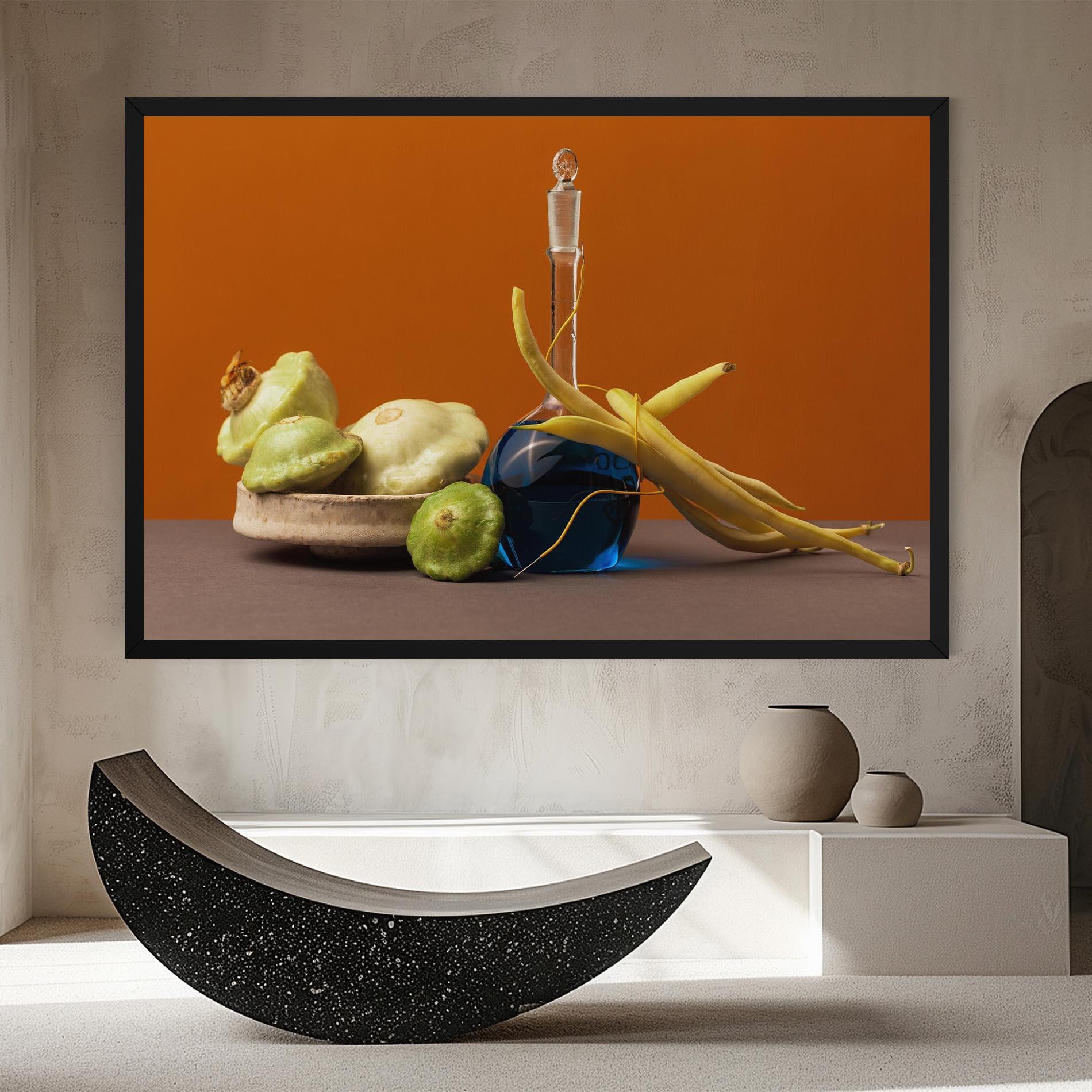 Картина на платно Vegetables Blue Liquid mockup 8