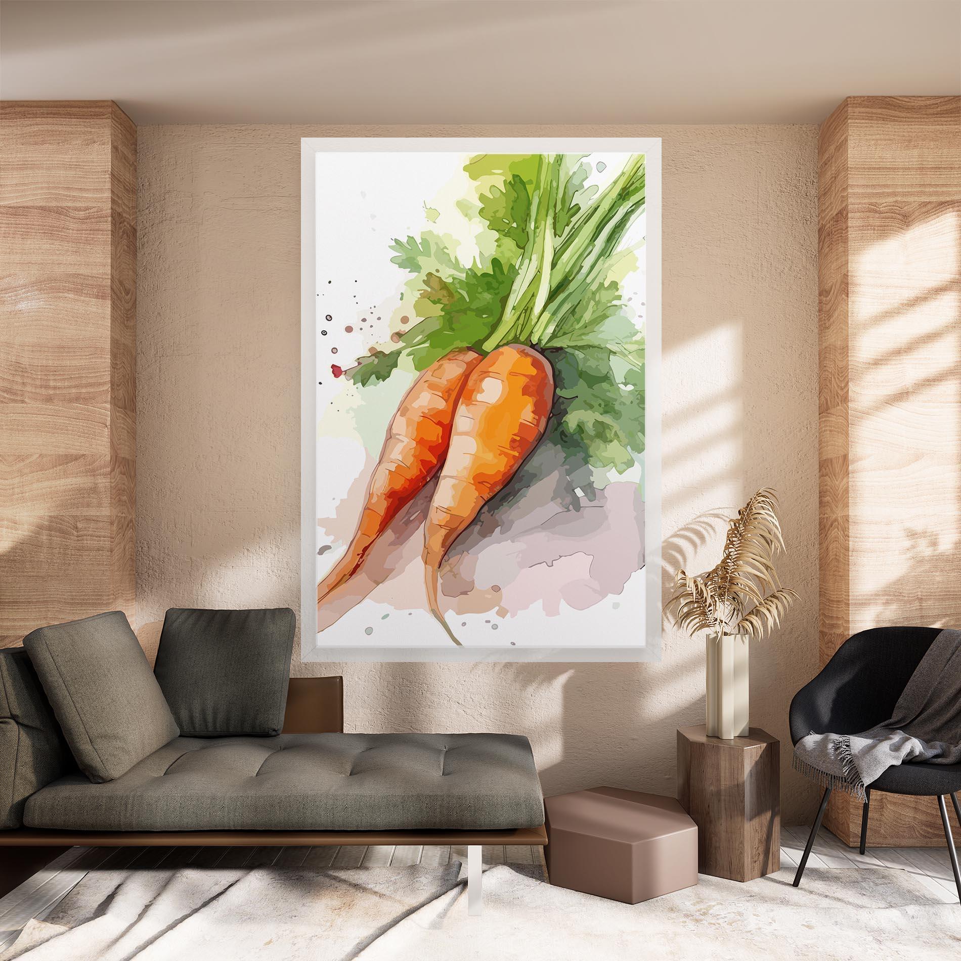 Картина на платно Carrot Watercolor mockup 8