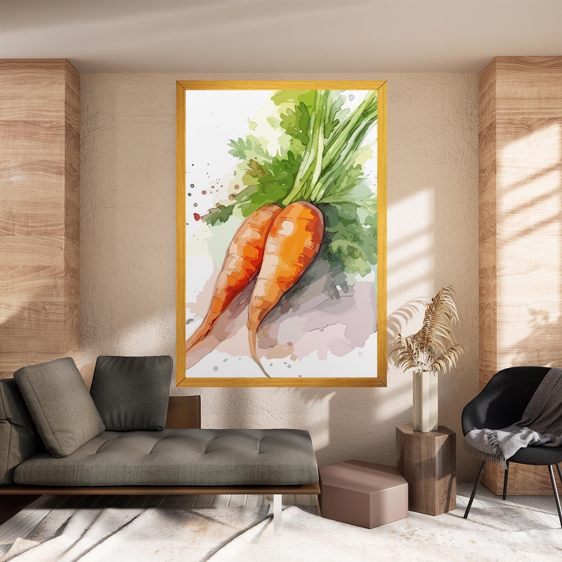 Картина на платно Carrot Watercolor mockup 8